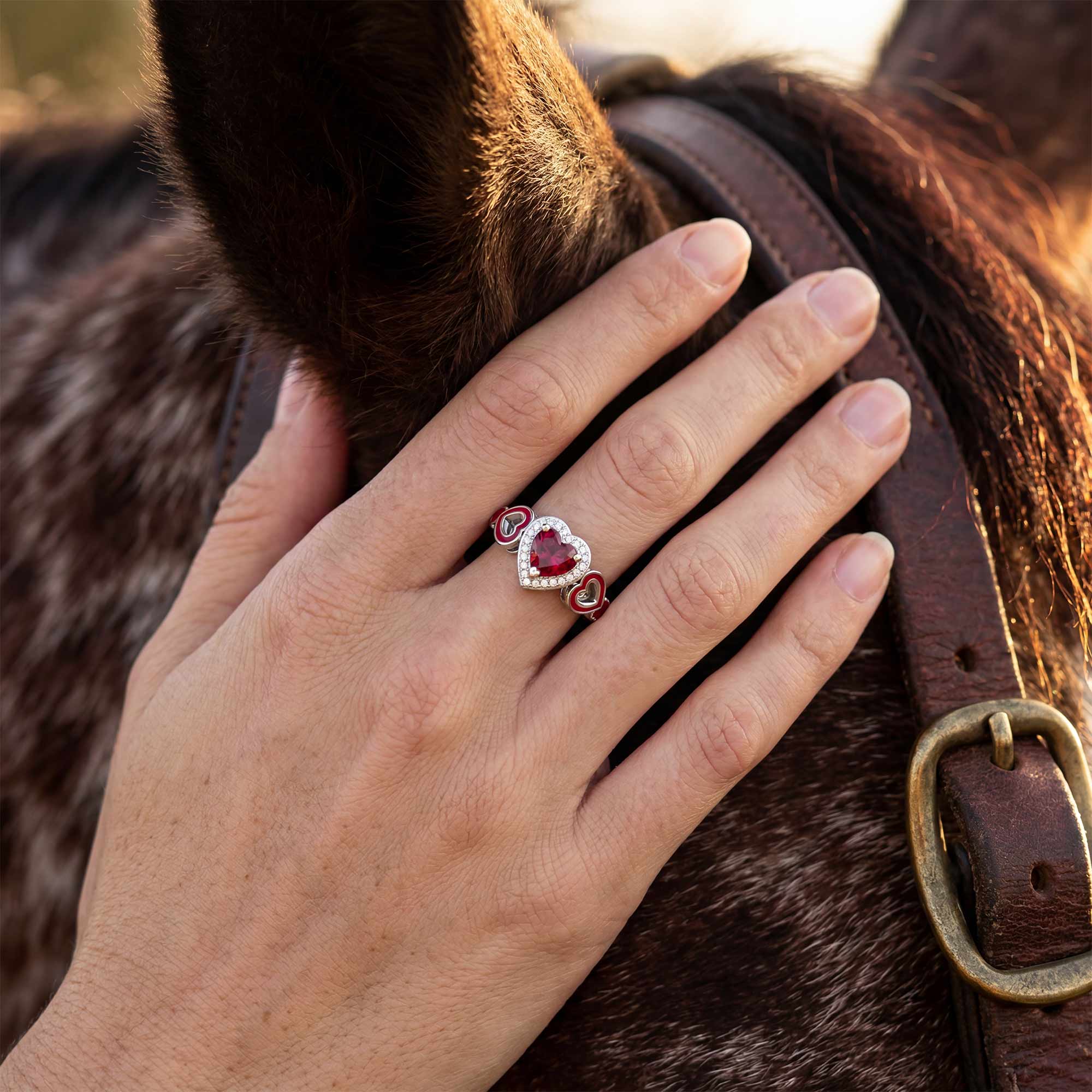 Ocean Heart Ring - Ruby