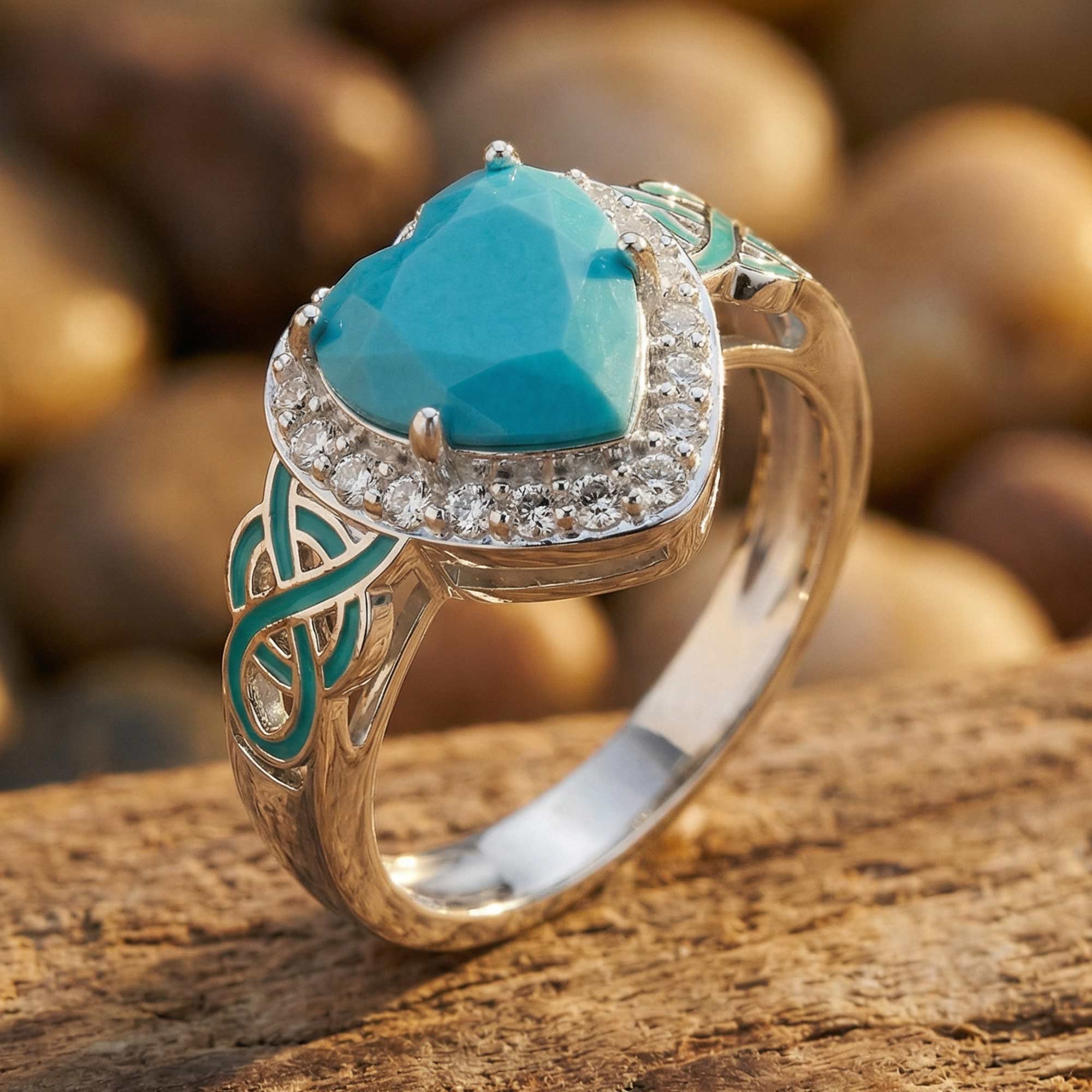 Ocean Heart Ring - Turquoise