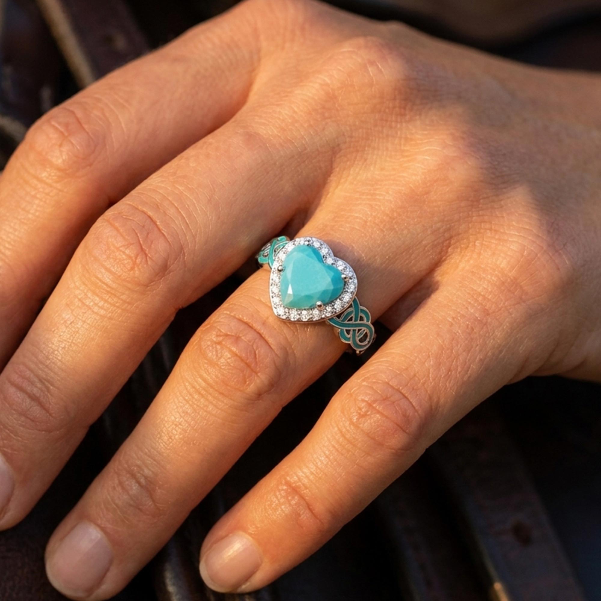 Ocean Heart Ring - Turquoise