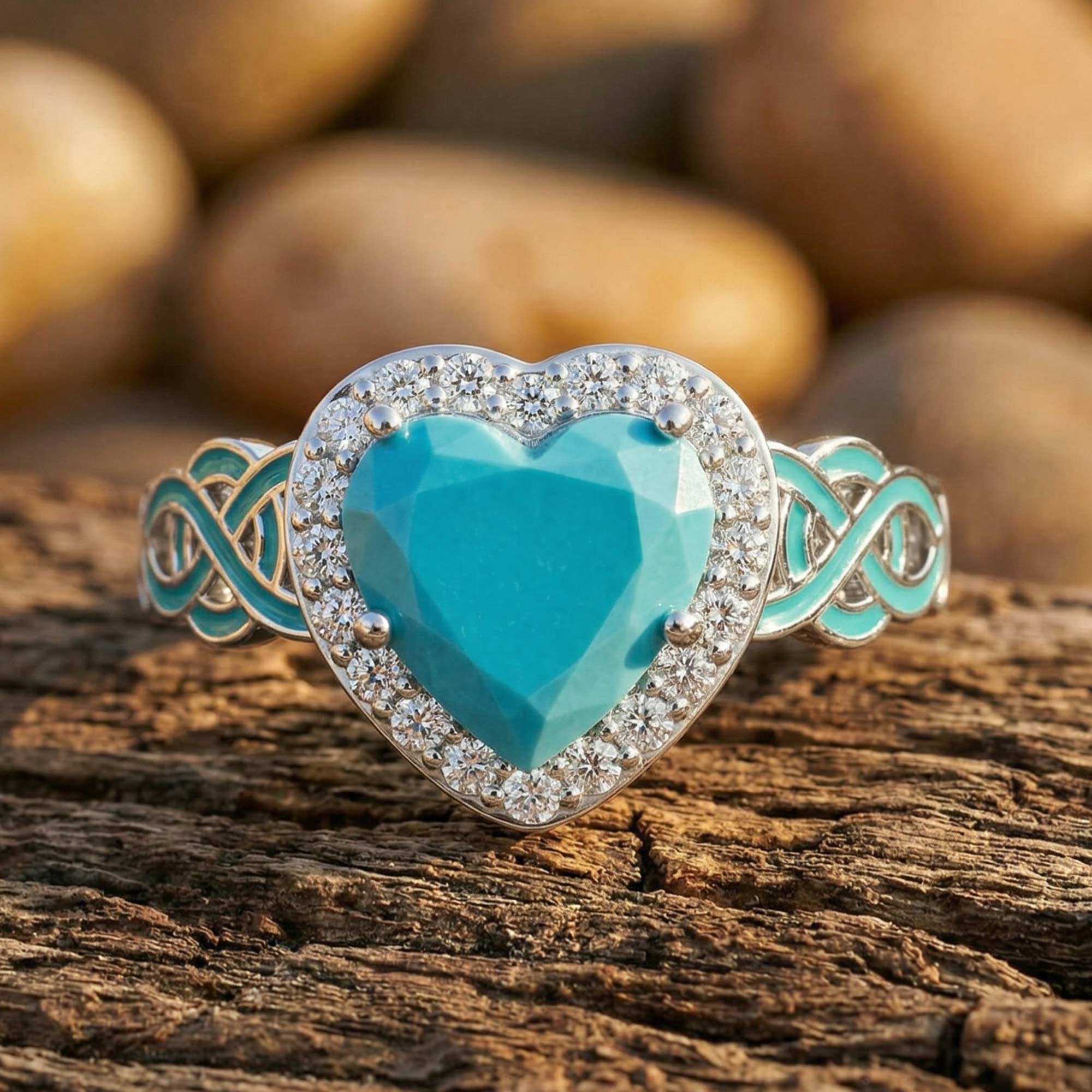 Ocean Heart Ring - Turquoise
