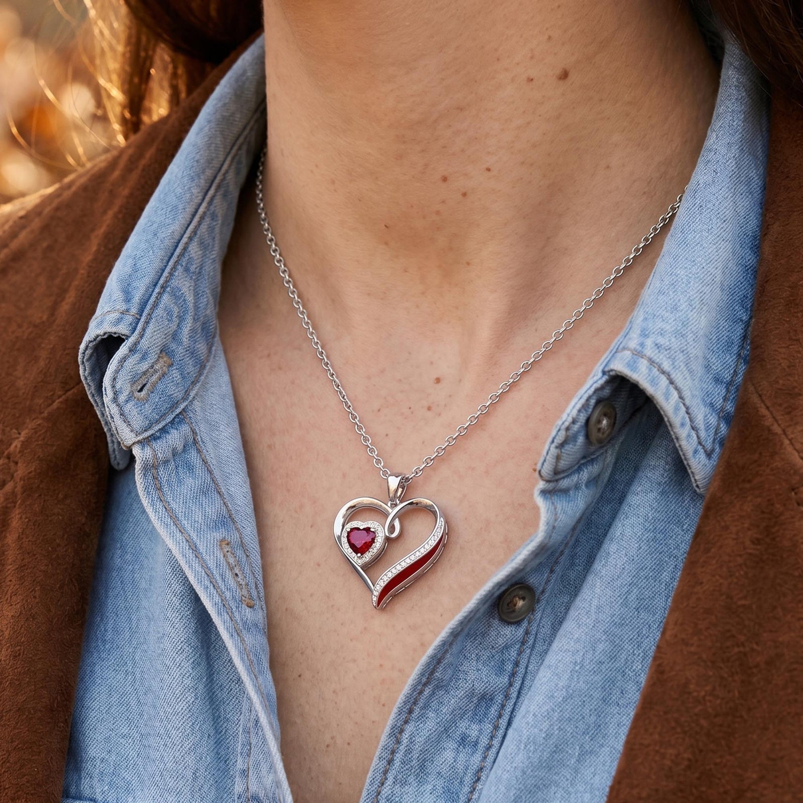 Passion Heart Necklace - Ruby