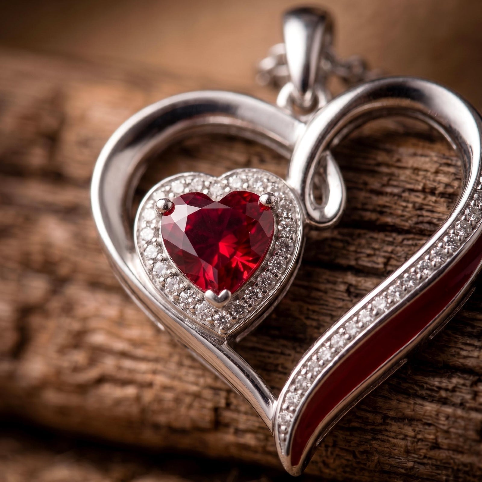 Passion Heart Necklace - Ruby