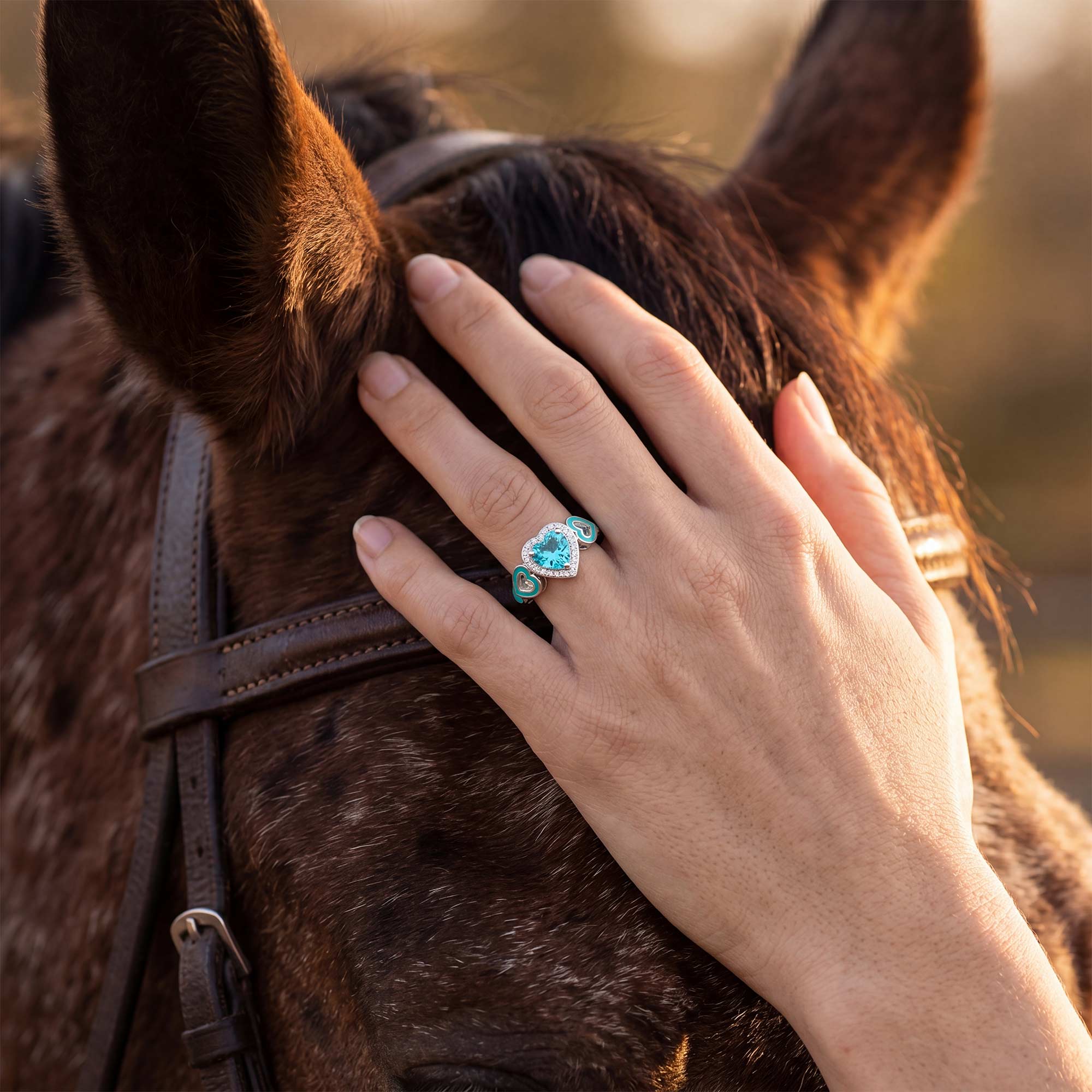 Passion Heart Ring - Aquamarine