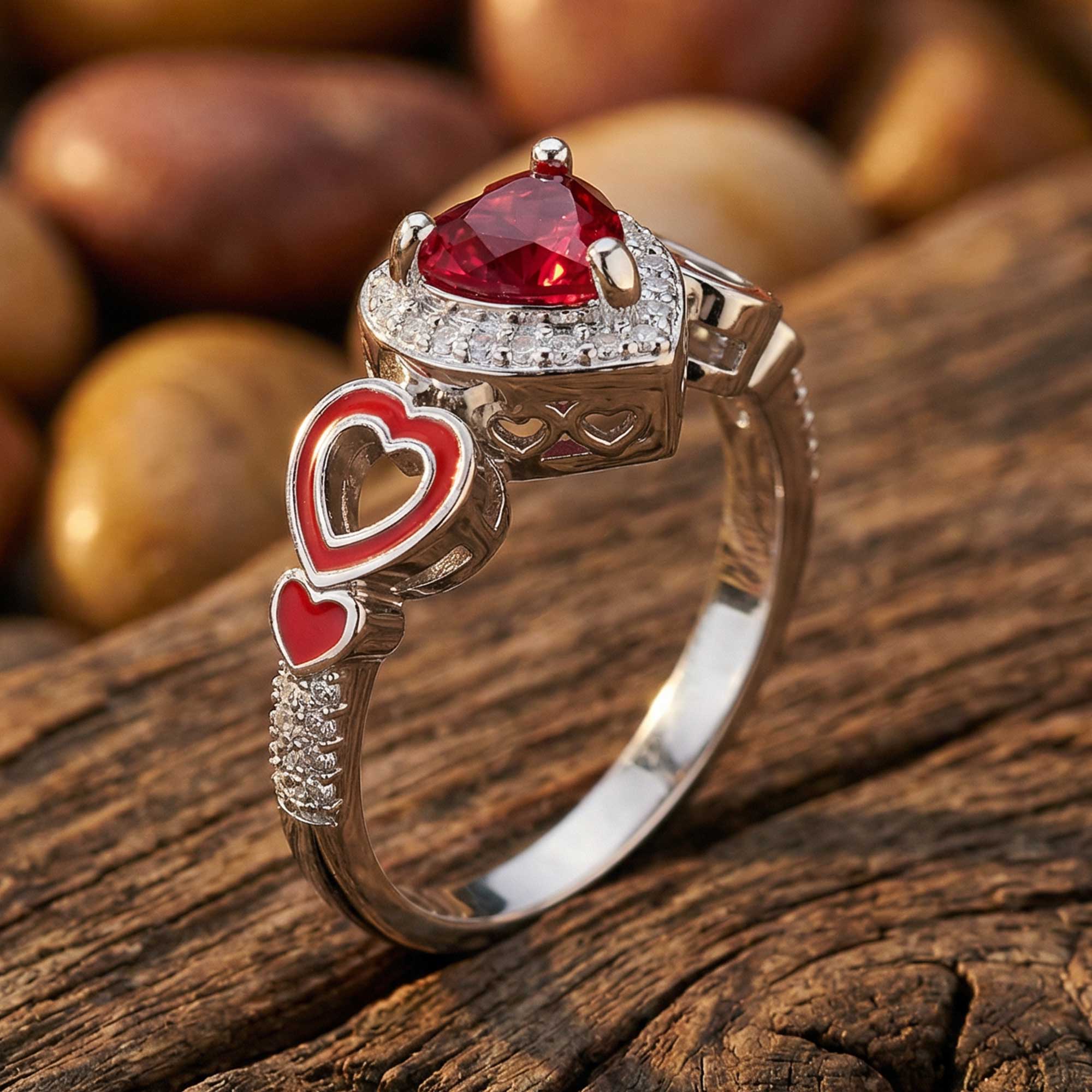 Passion Heart Ring - Ruby