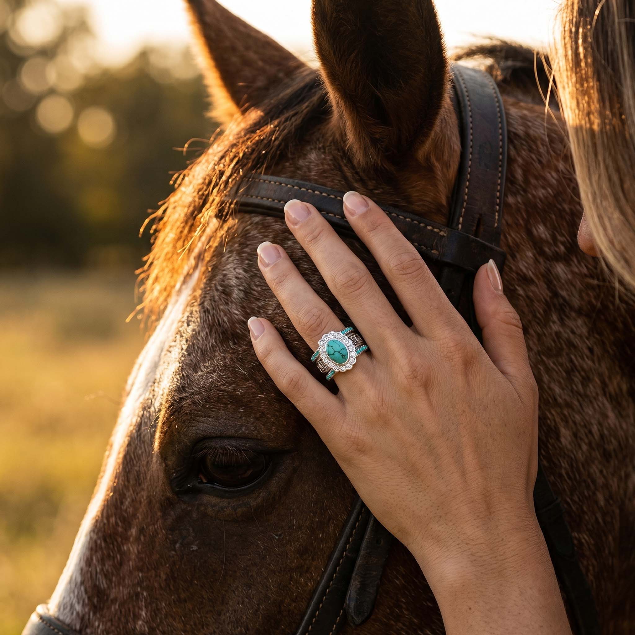 Prairie Bloom Stacking Ring - Turquoise