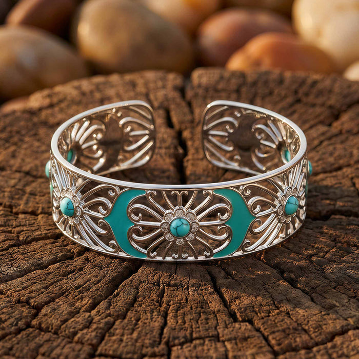 Prairie Flower Cuff Bracelet - Turquoise