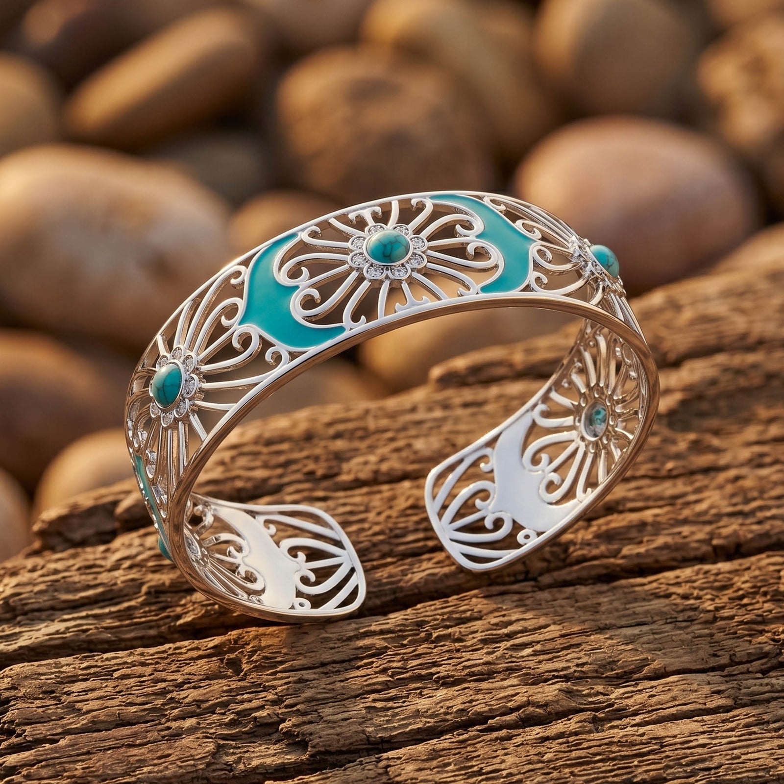 Prairie Flower Cuff Bracelet - Turquoise
