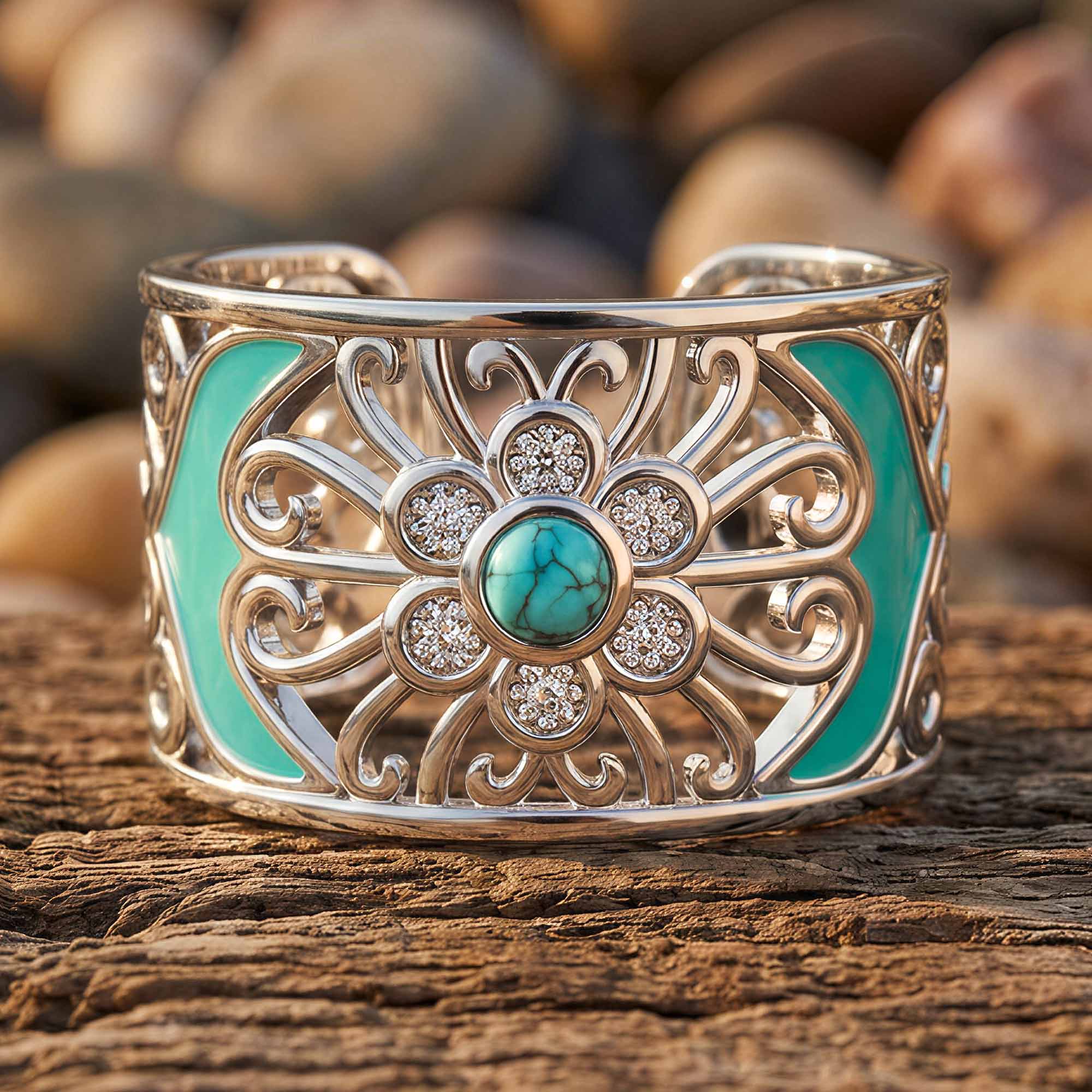 Prairie Flower Cuff Ring - Turquoise