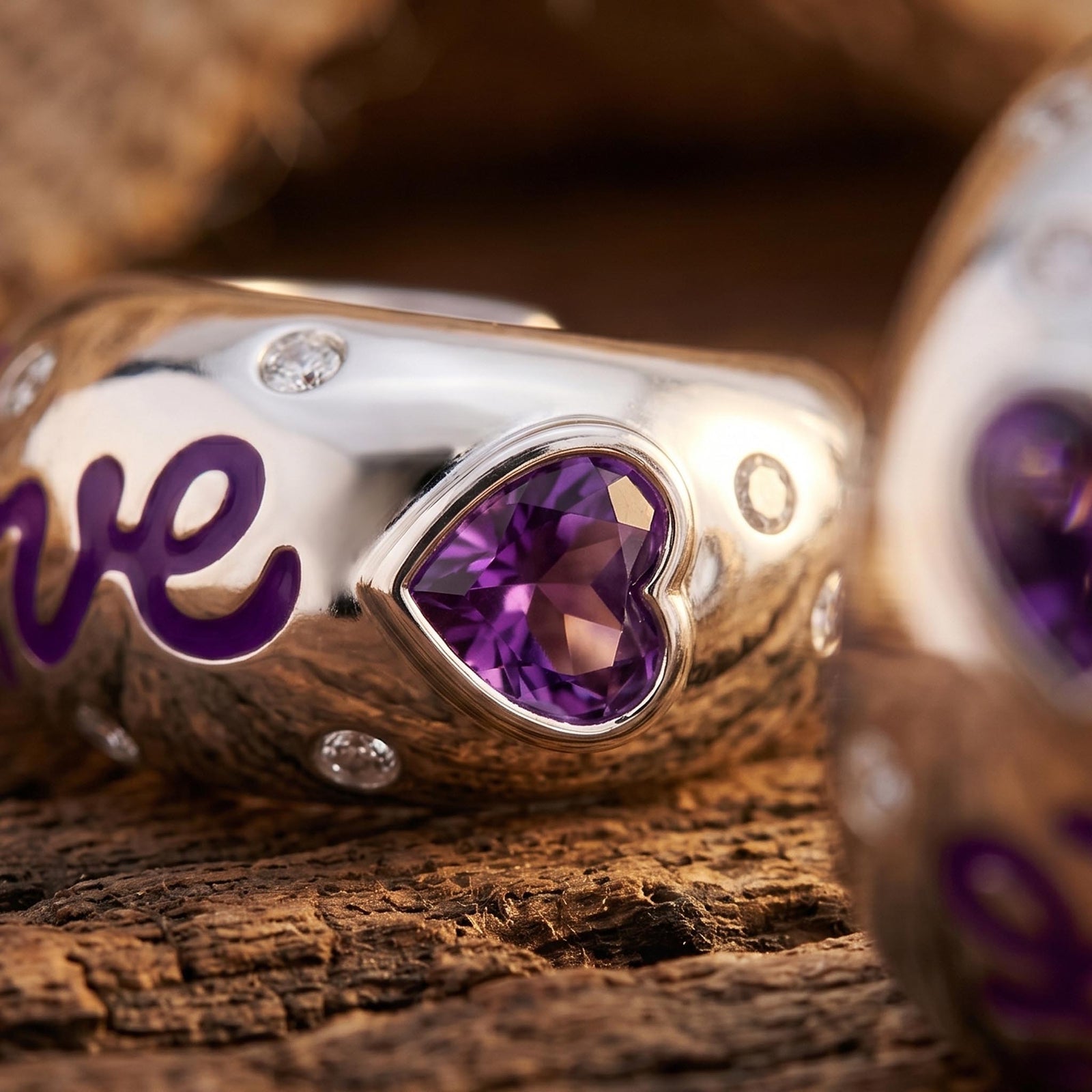 Promise Love Earrings - Amethyst