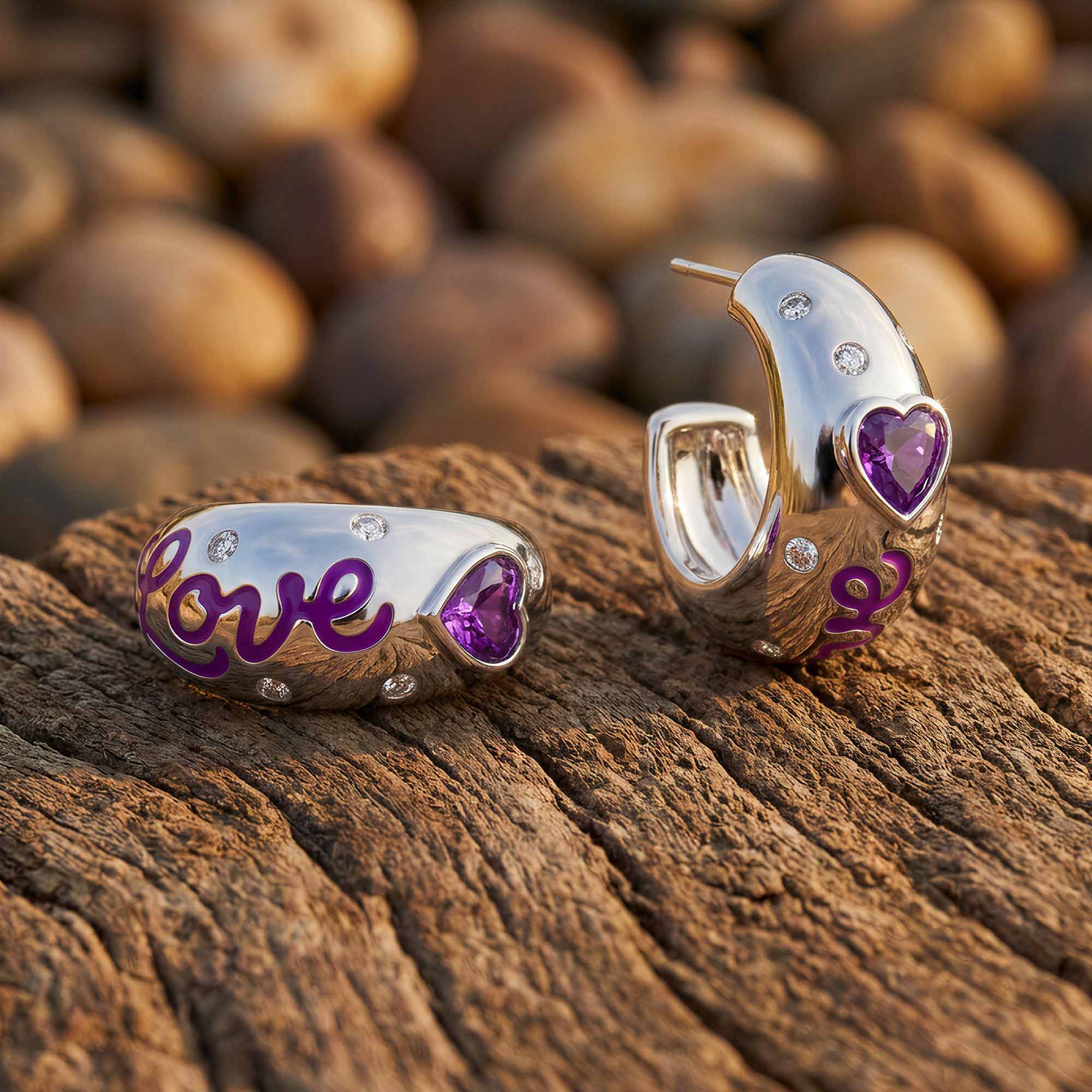 Promise Love Earrings - Amethyst