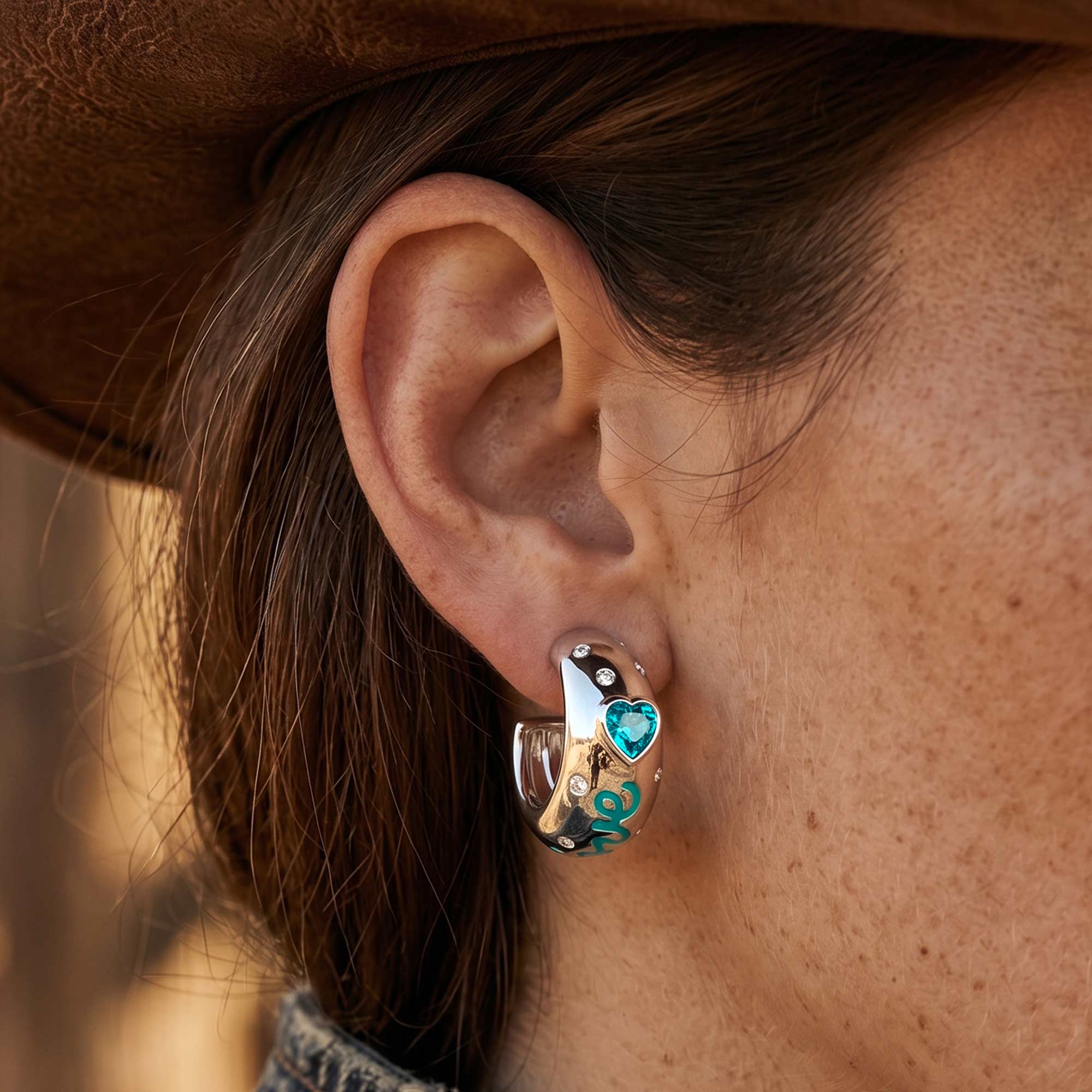 Promise Love Earrings - Aquamarine
