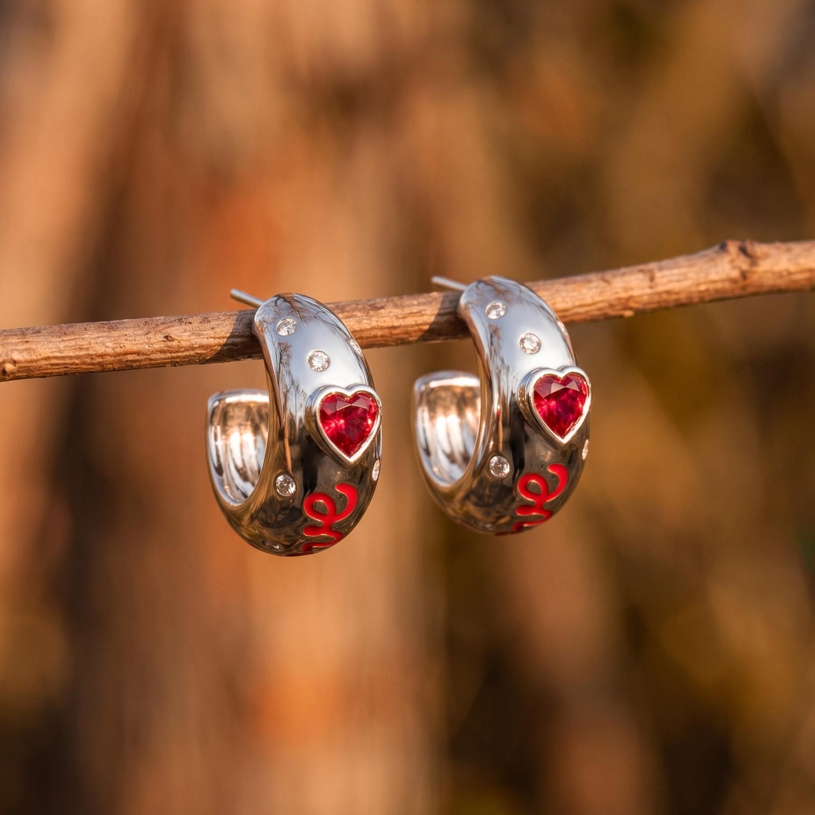 Promise Love Earrings - Ruby