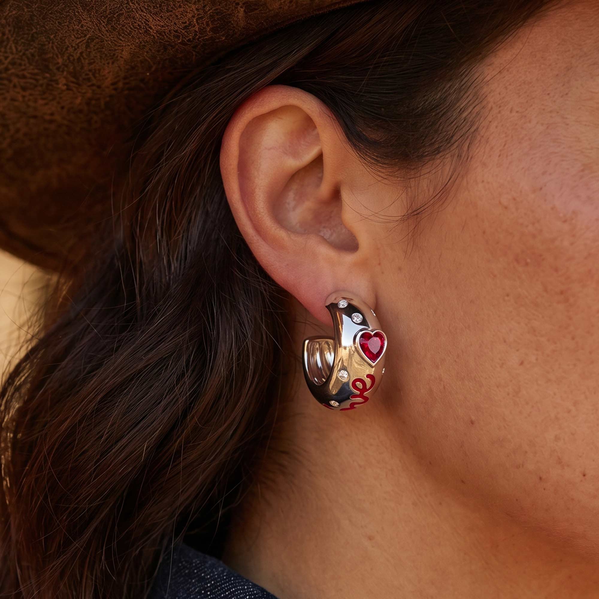Promise Love Earrings - Ruby