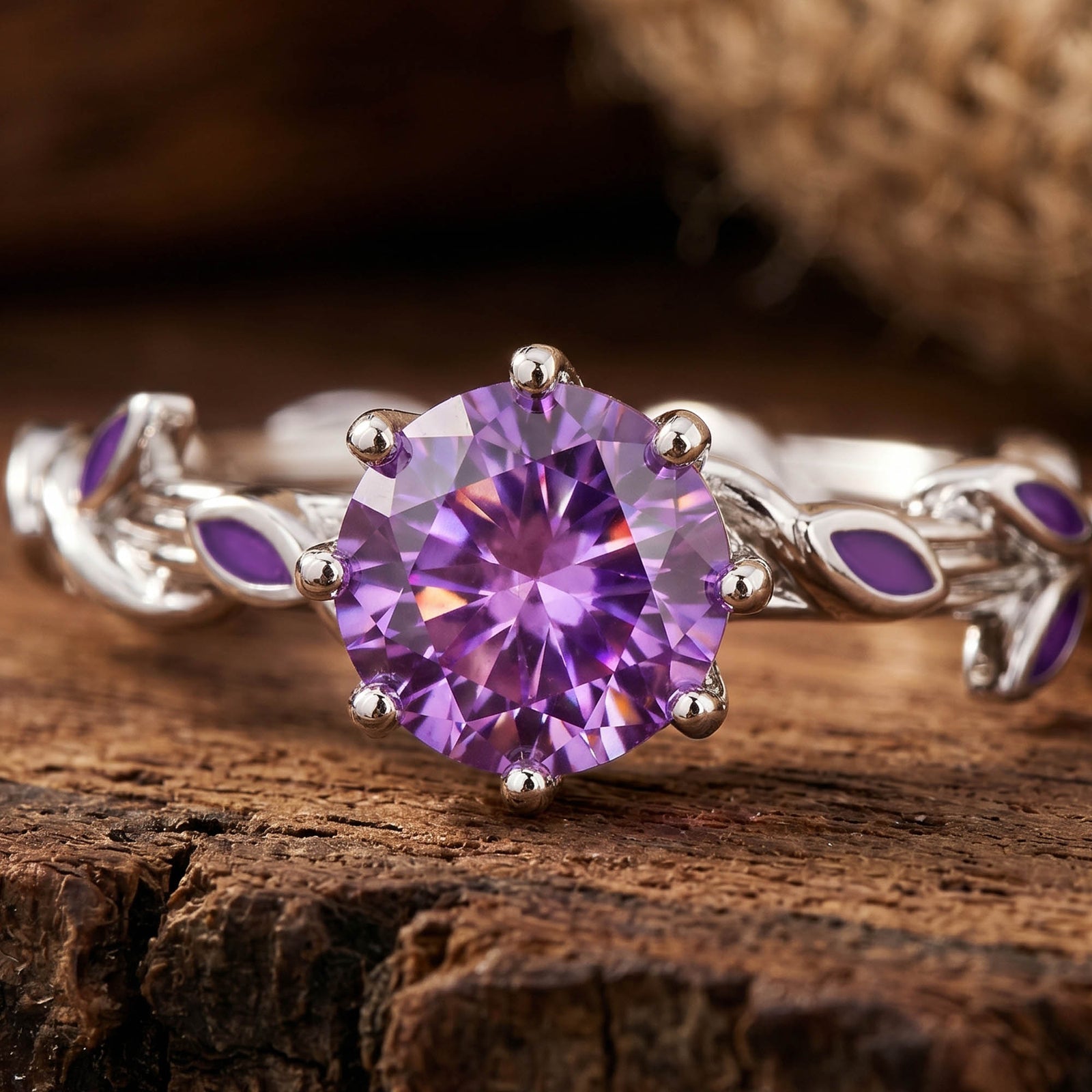Promise Rose Ring - Amethyst