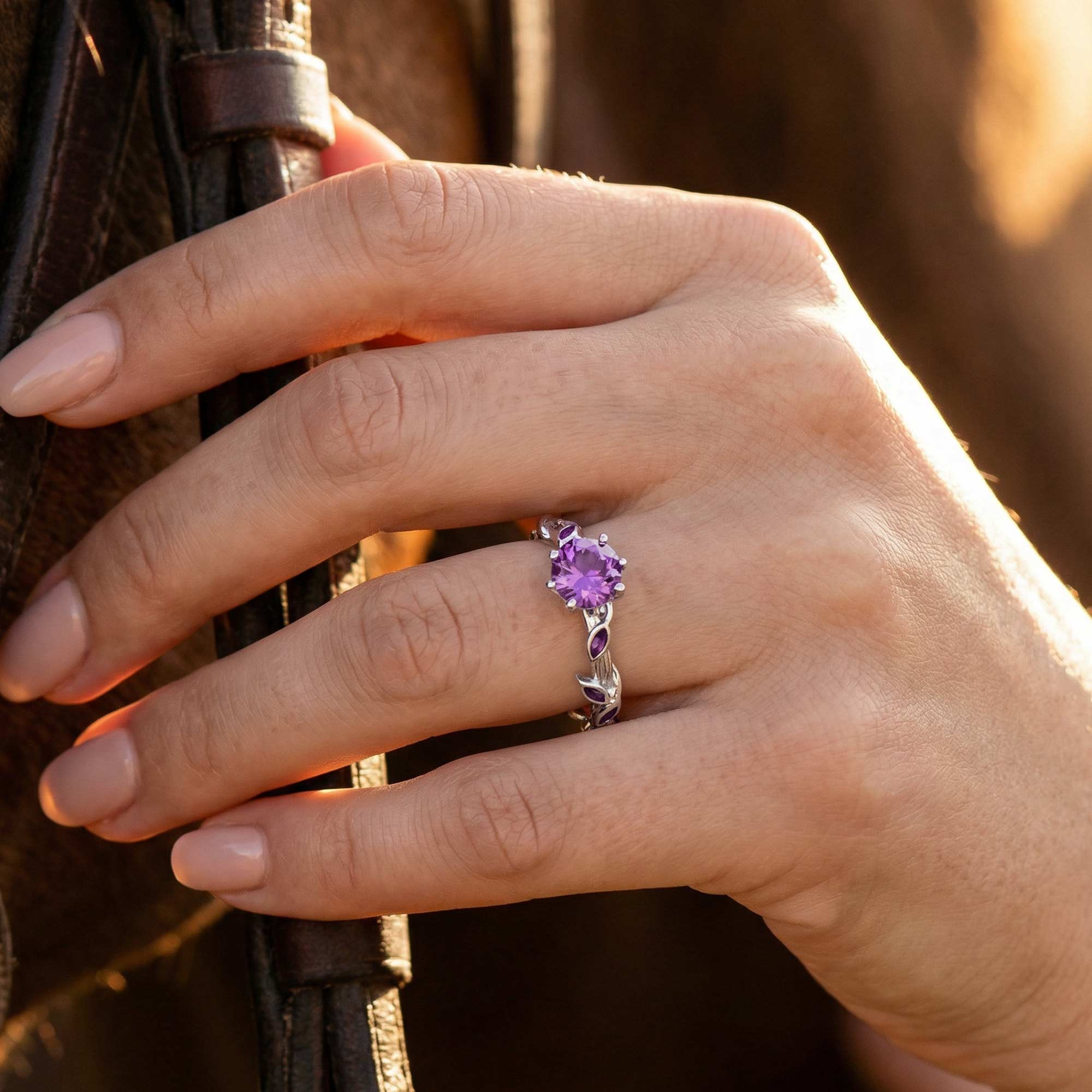 Promise Rose Ring - Amethyst