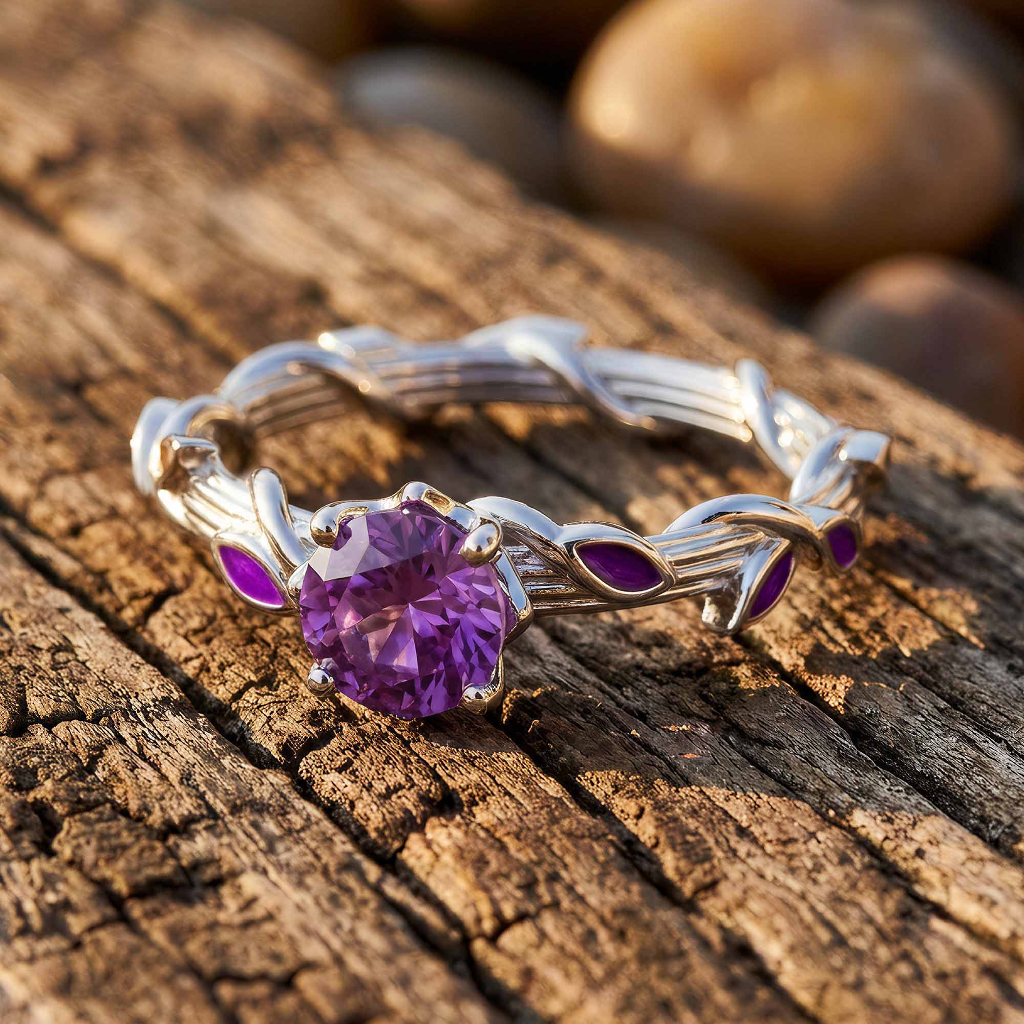 Promise Rose Ring - Amethyst