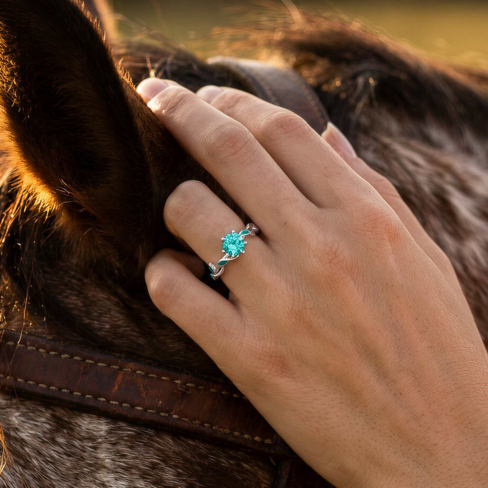 Promise Rose Ring - Aquamarine