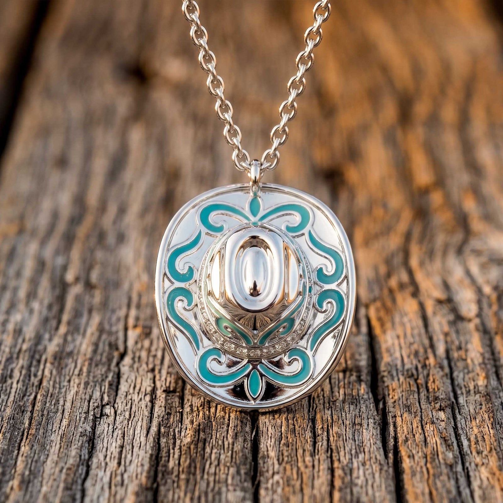 Rodeo Hat Necklace - Aquamarine