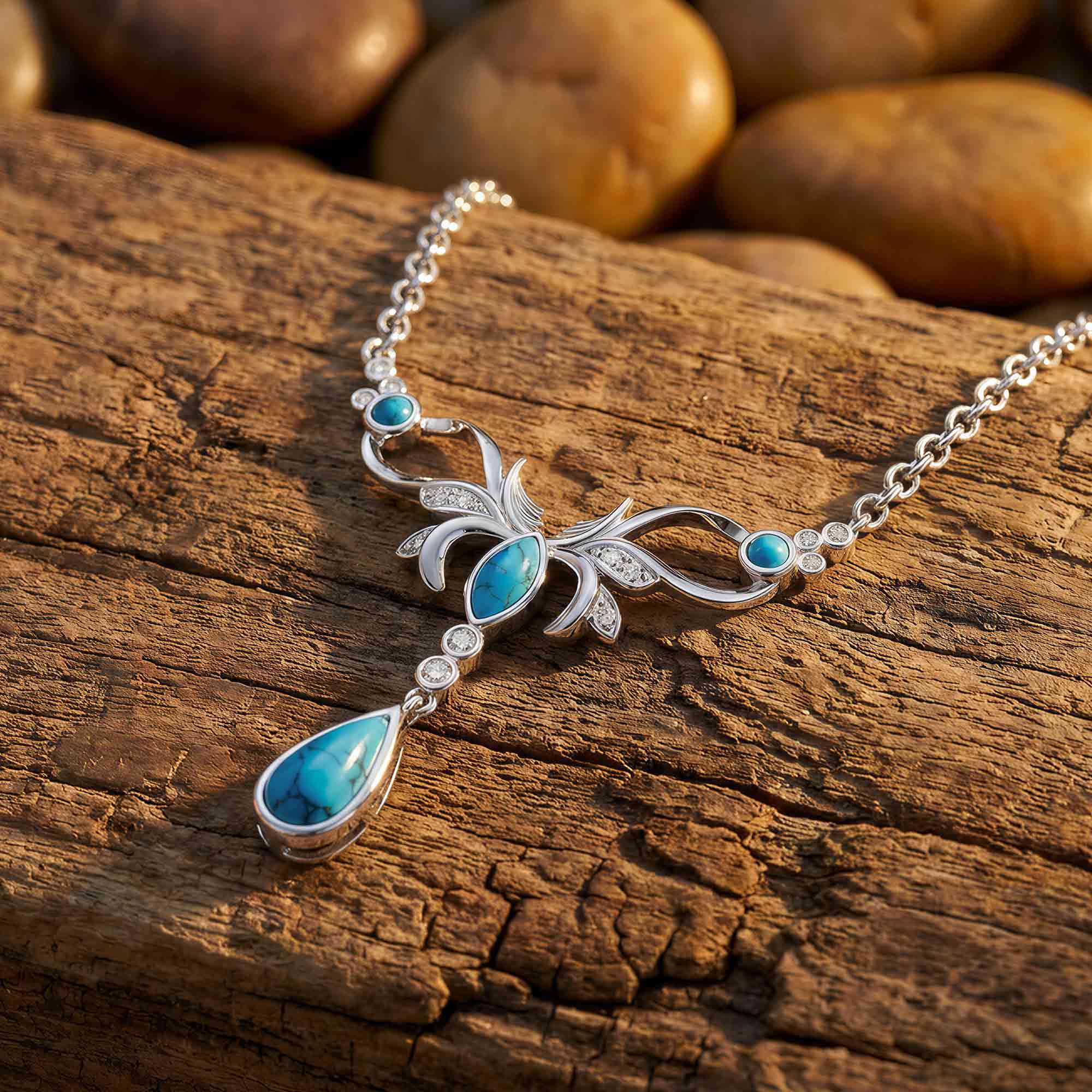 Sacred Antler Necklace - Turquoise