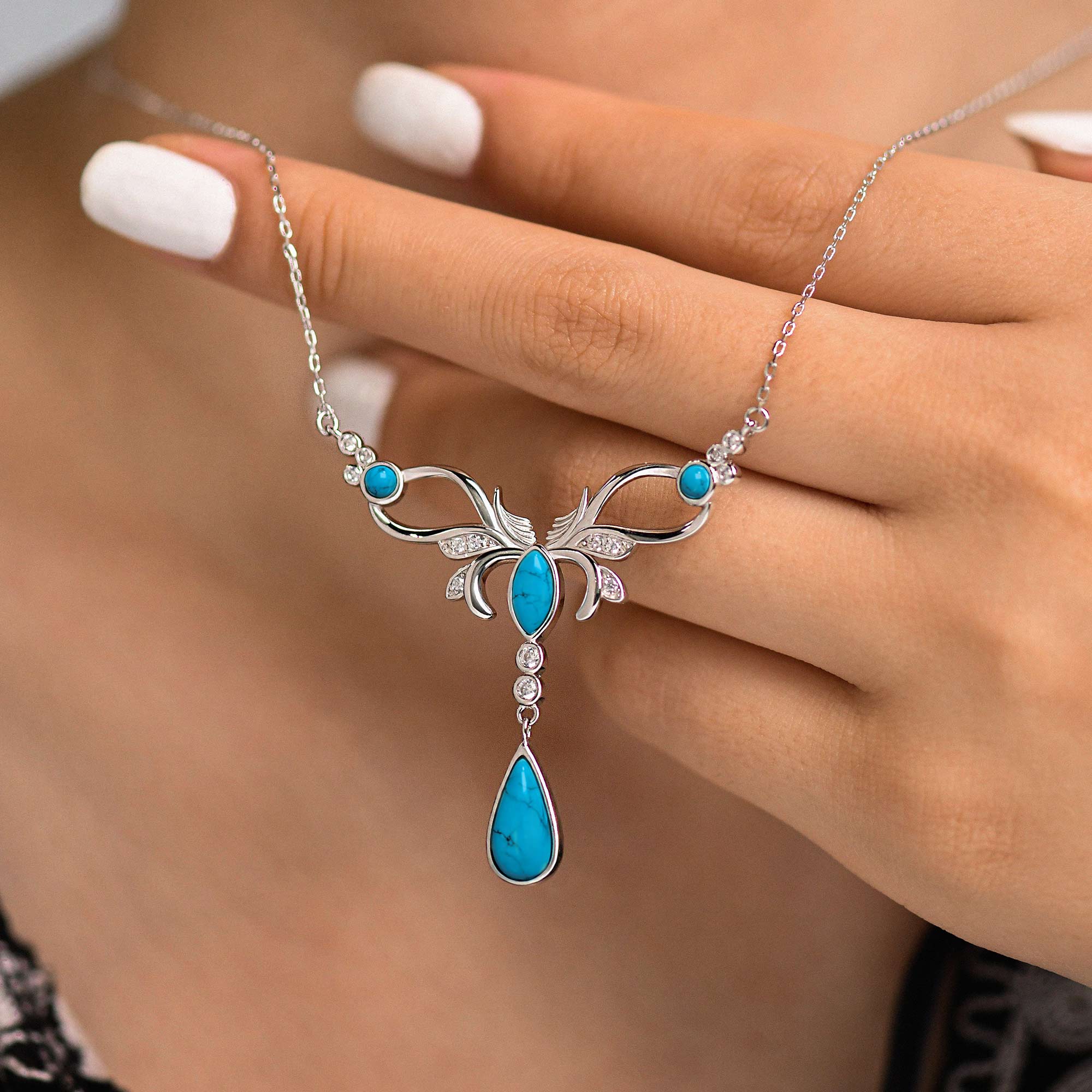 Sacred Antler Necklace - Turquoise