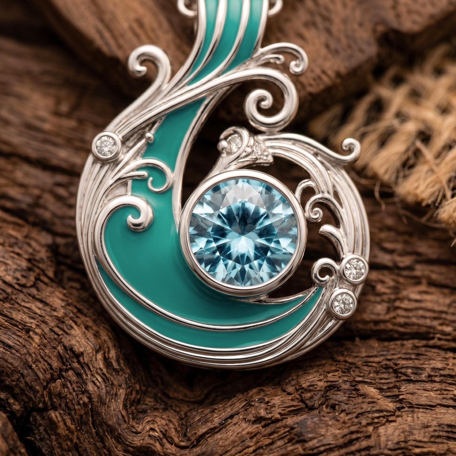 Savanna Swirl Necklace - Aquamarine