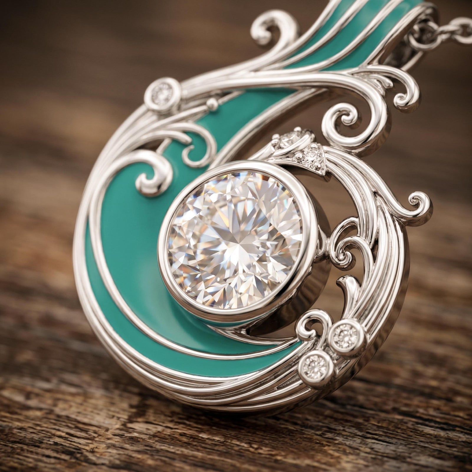 Savanna Swirl Necklace - Moissanite