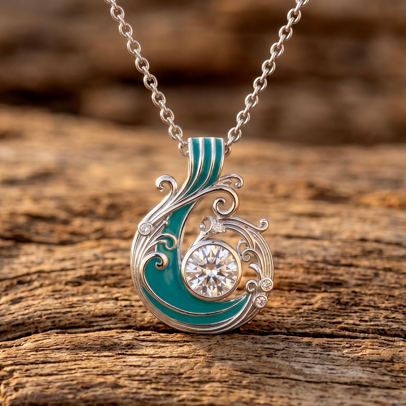 Savanna Swirl Necklace - Moissanite