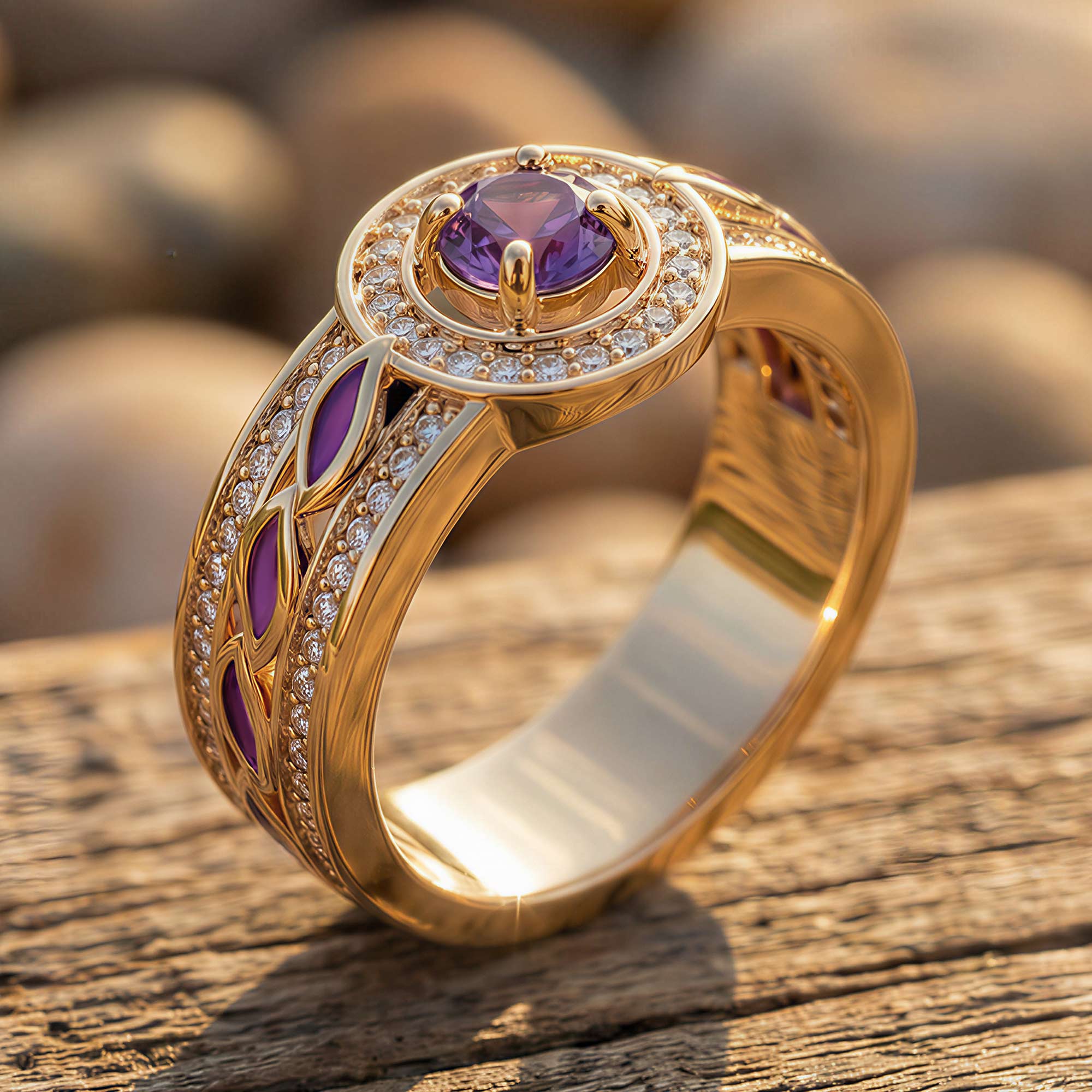 Shining Rodeo Ring - Amethyst & Purple
