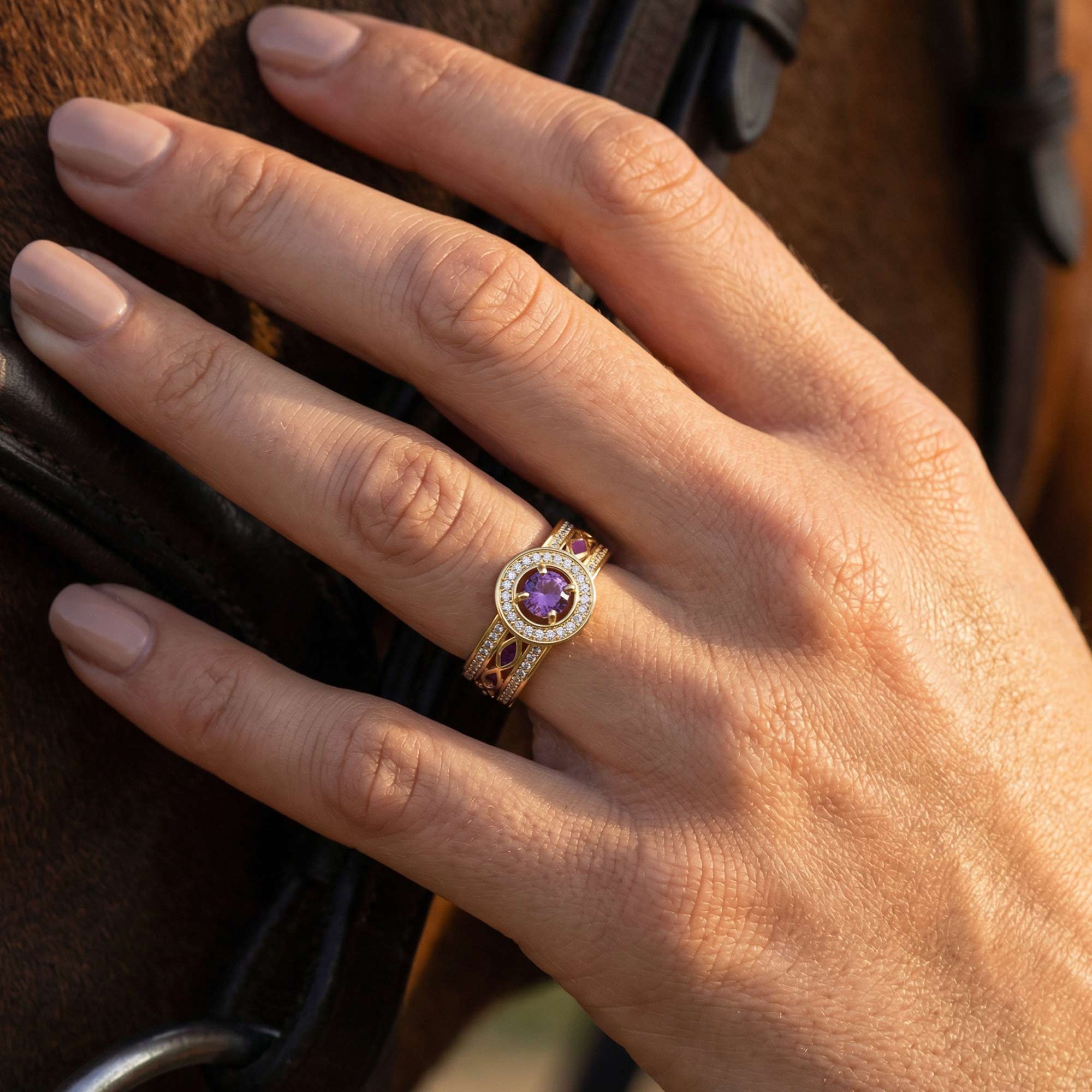 Shining Rodeo Ring - Amethyst & Purple