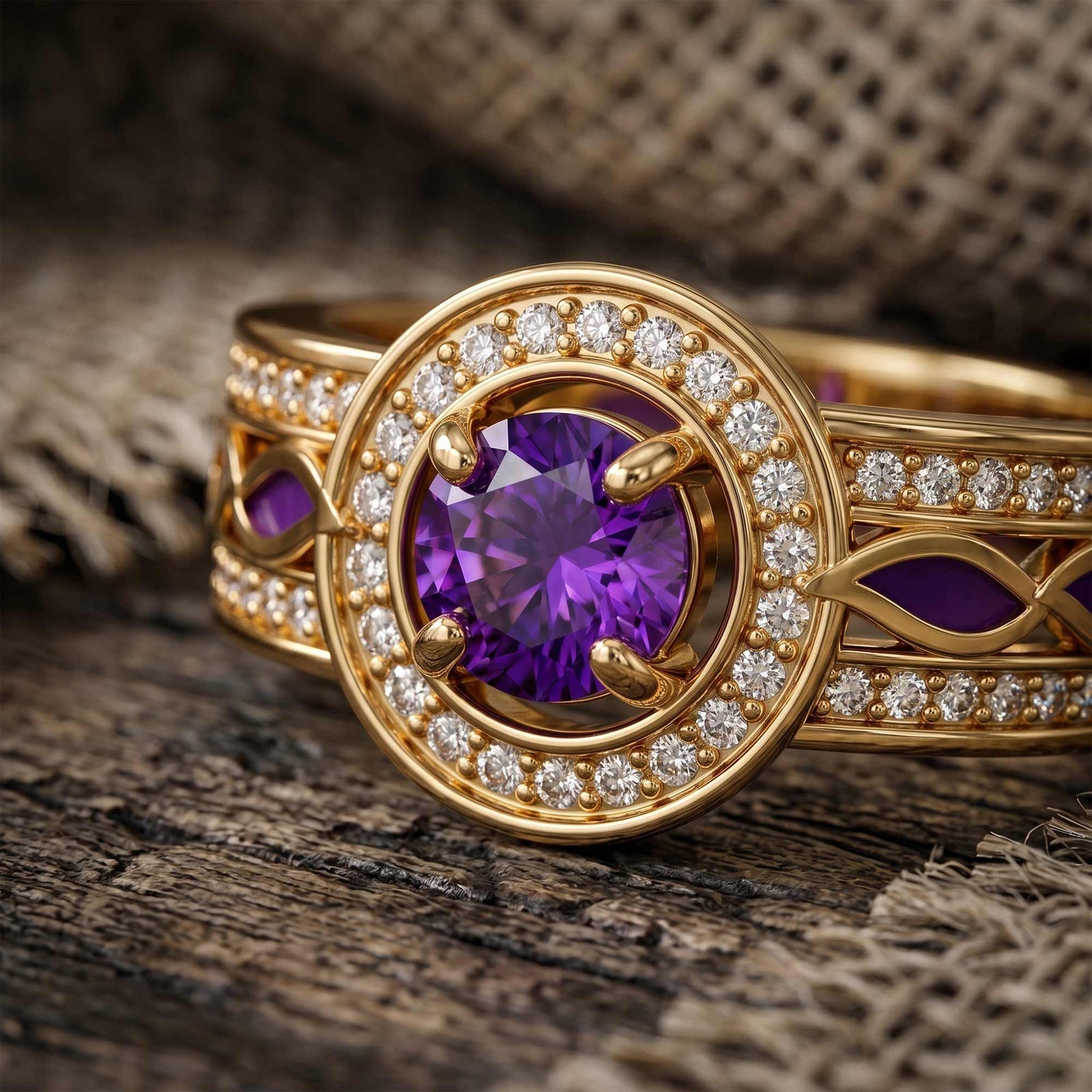 Shining Rodeo Ring - Amethyst & Purple