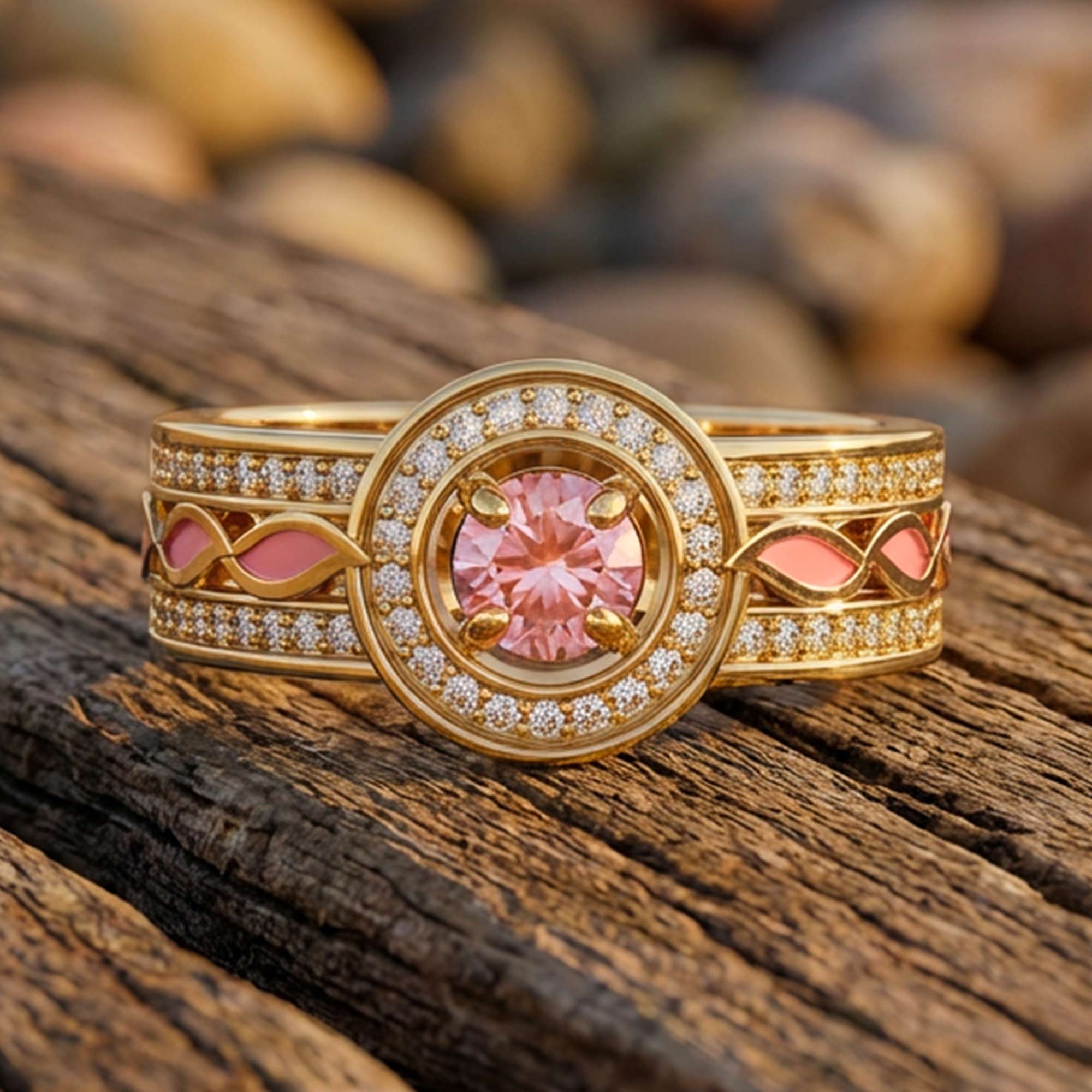 Shining Rodeo Ring - Rose Quartz & Pink
