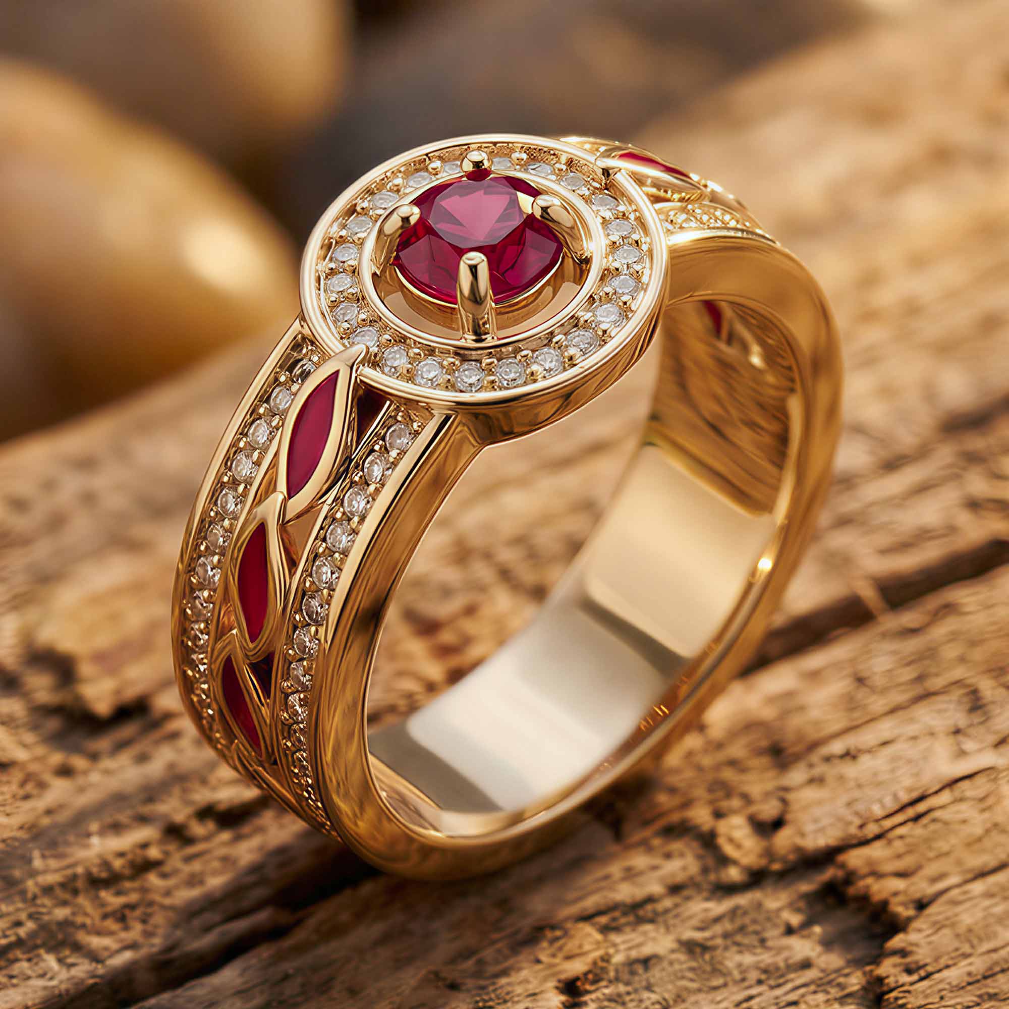 Shining Rodeo Ring - Ruby & Red