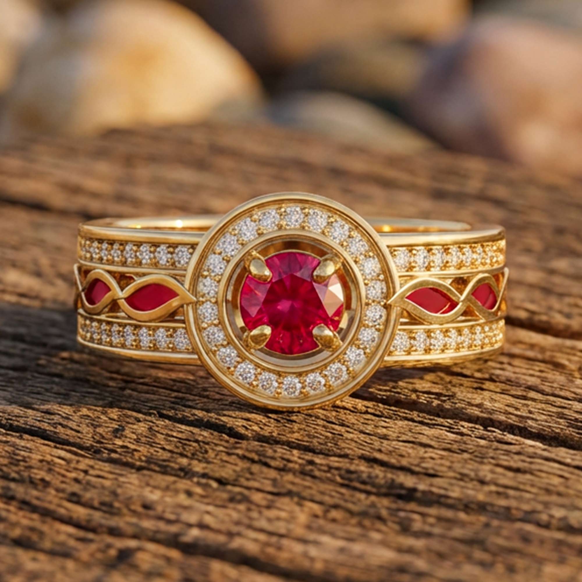 Shining Rodeo Ring - Ruby & Red