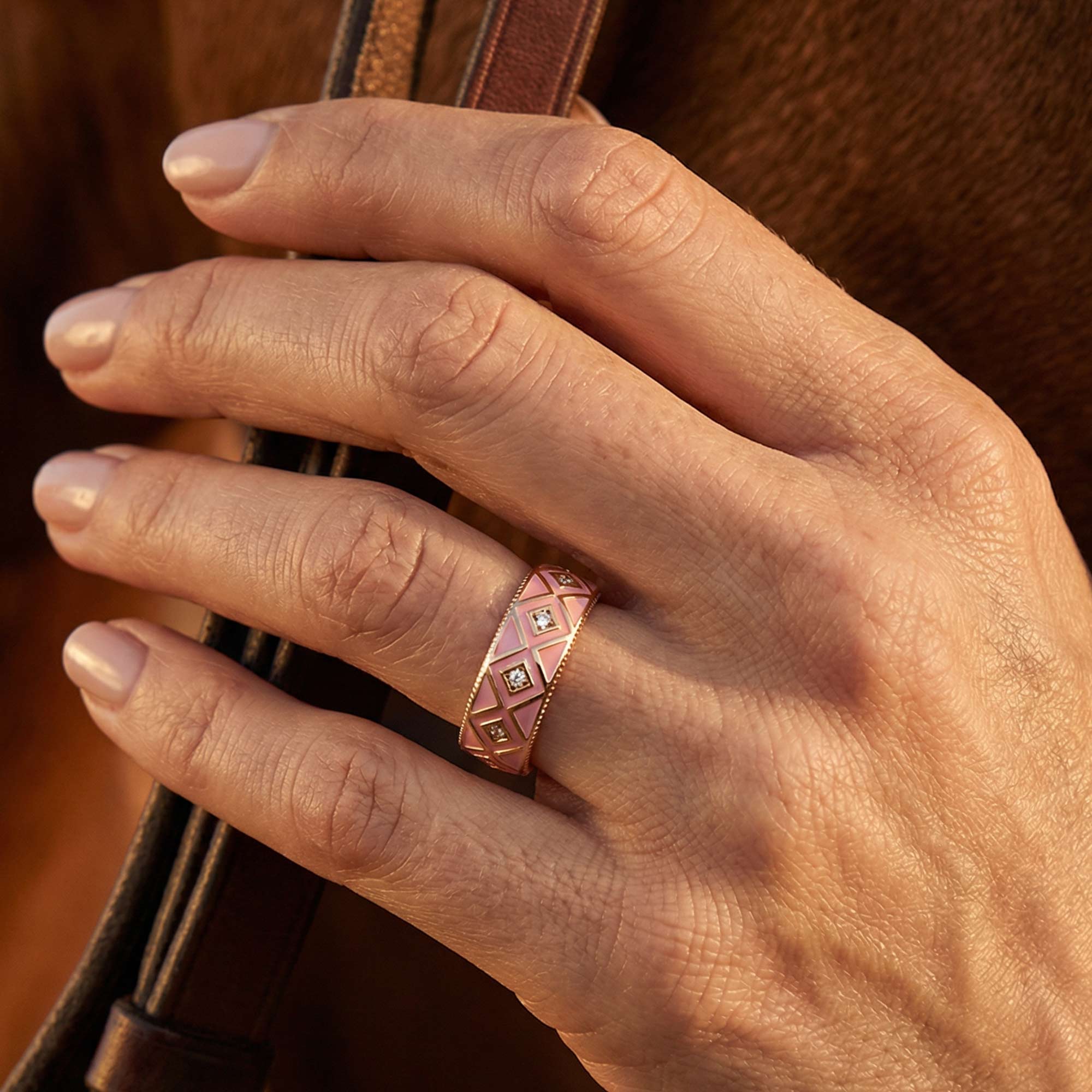 Sierra Geometric Ring - Pink