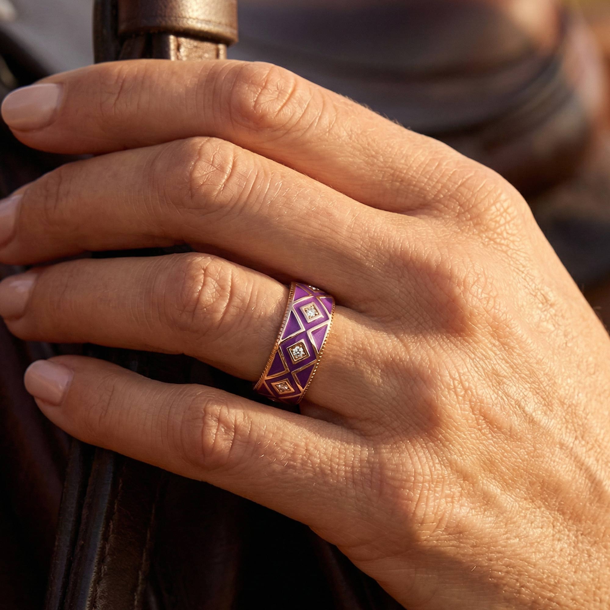 Sierra Geometric Ring - Purple