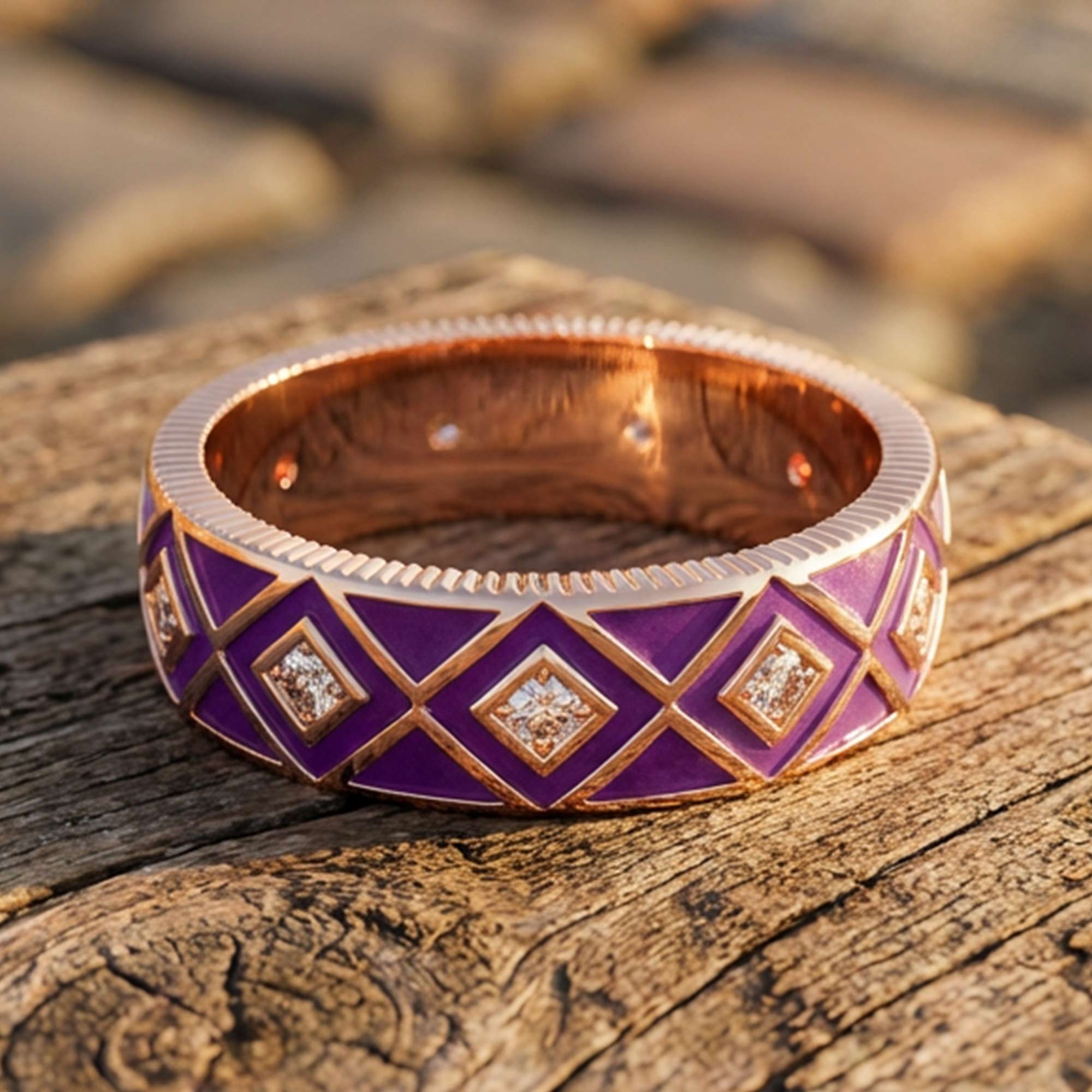 Sierra Geometric Ring - Purple