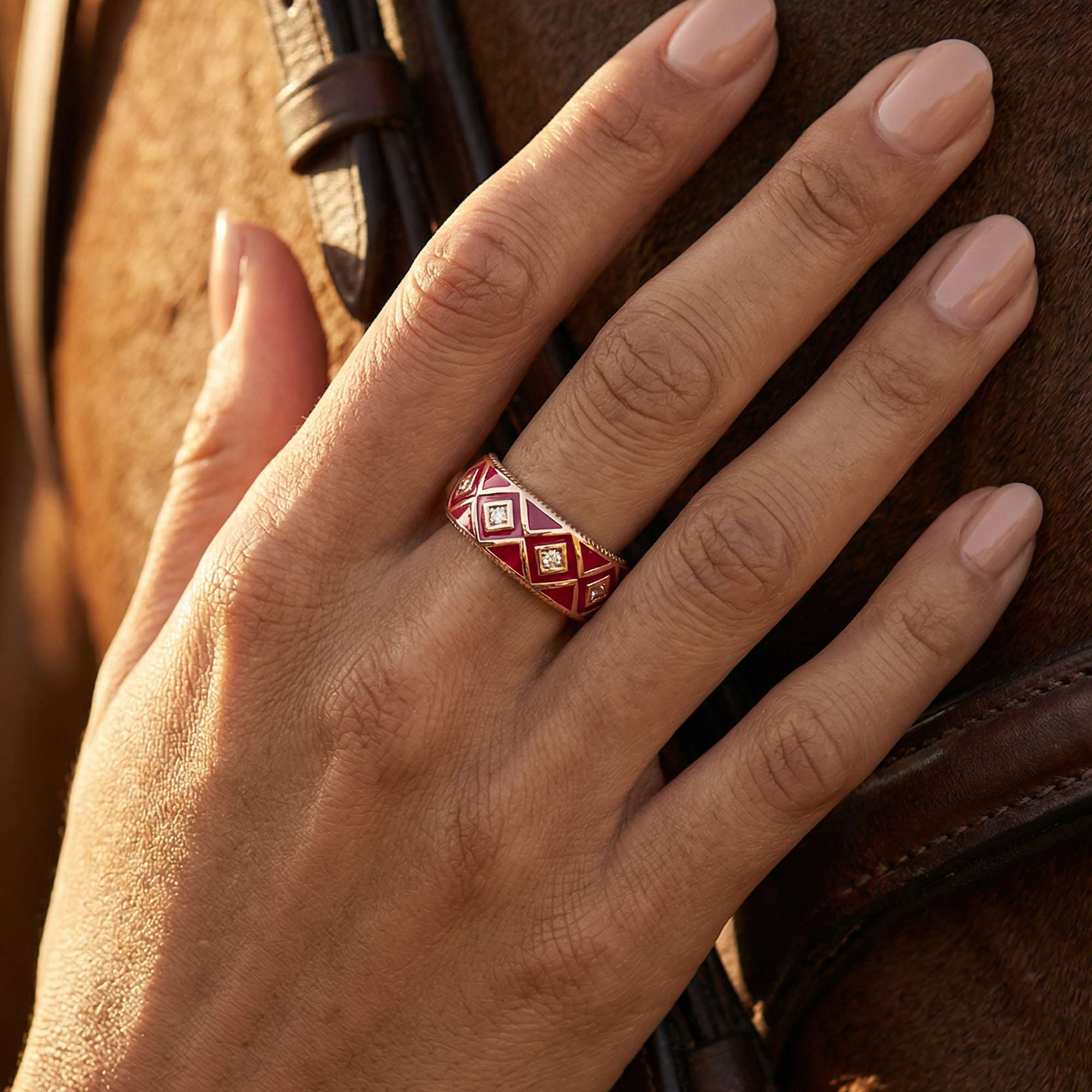 Sierra Geometric Ring - Red