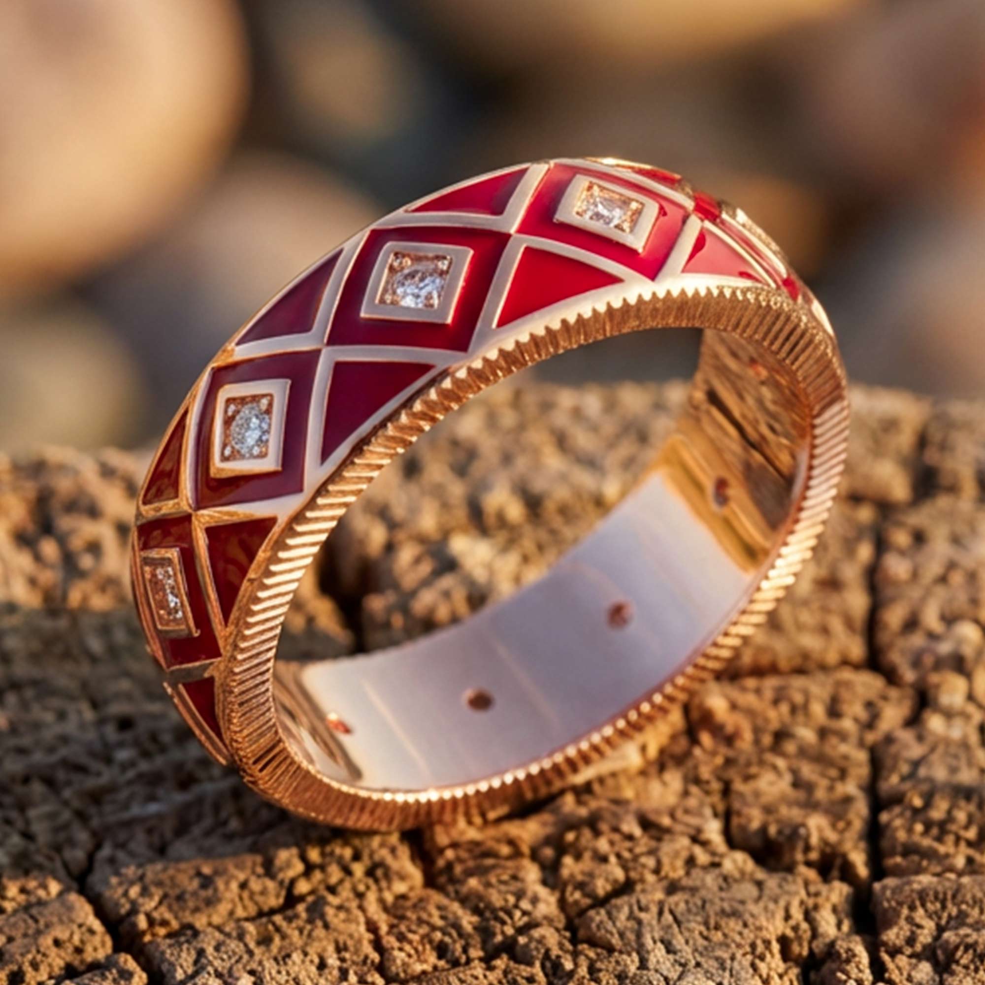 Sierra Geometric Ring - Red