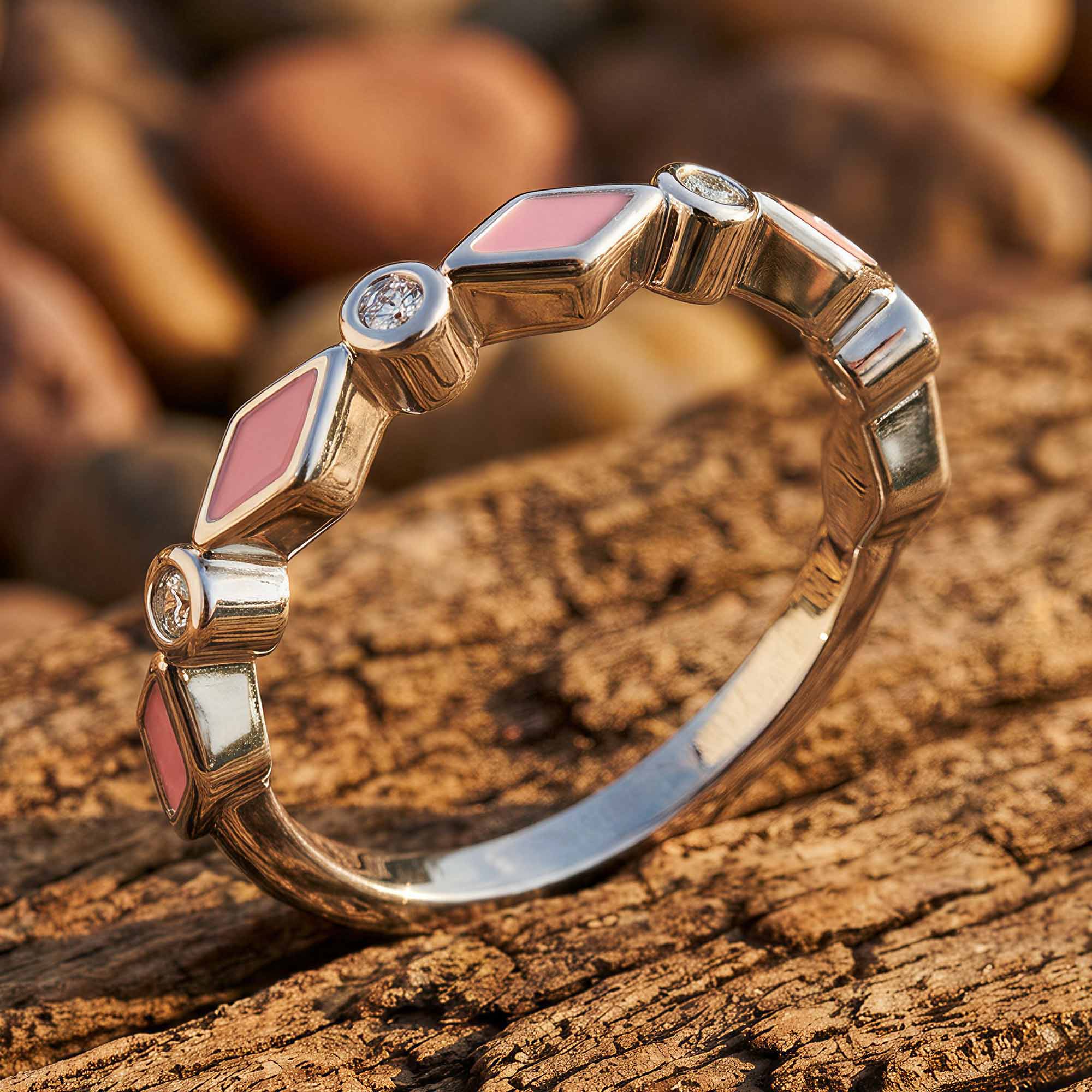 Silent Geometry Ring - Pink