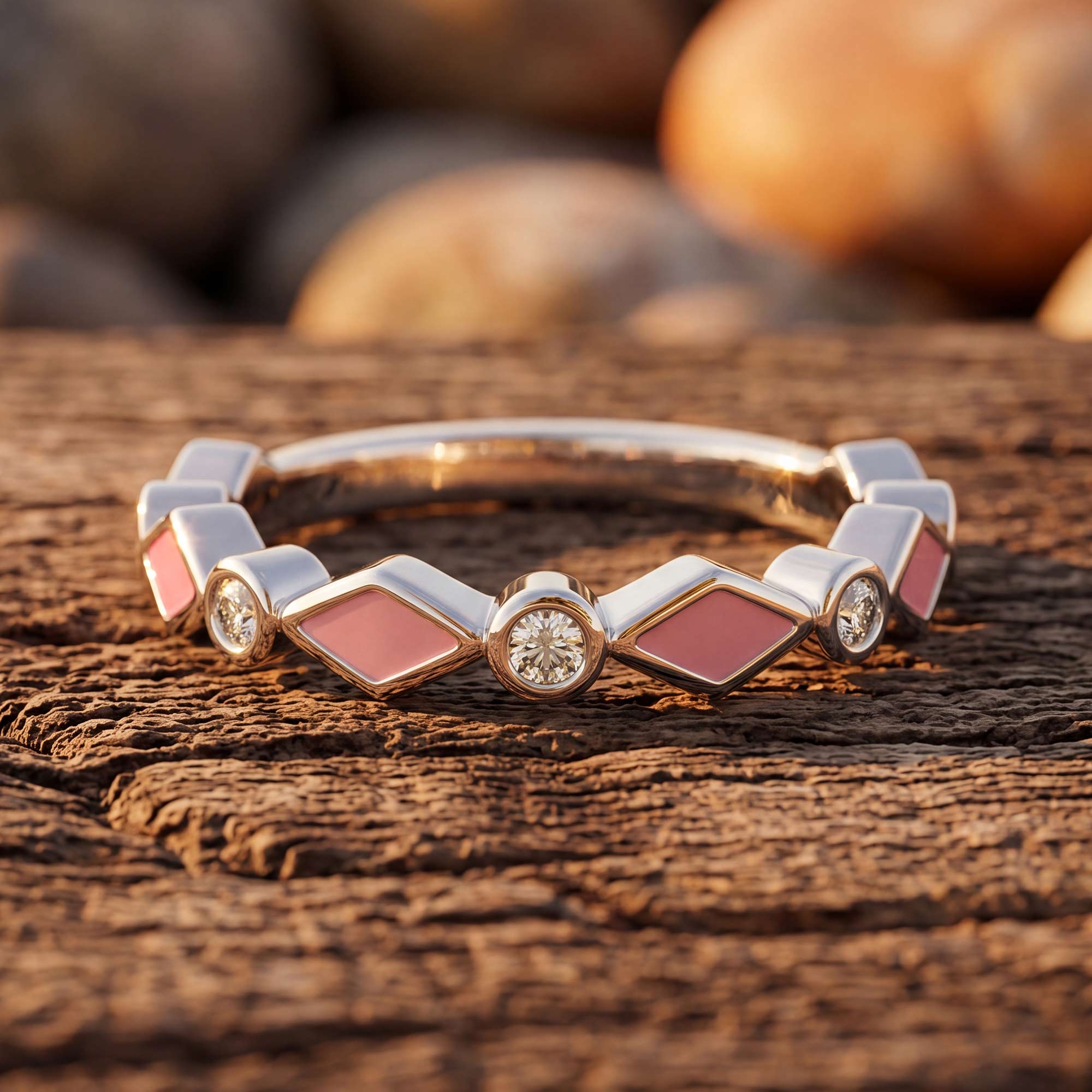 Silent Geometry Ring - Pink