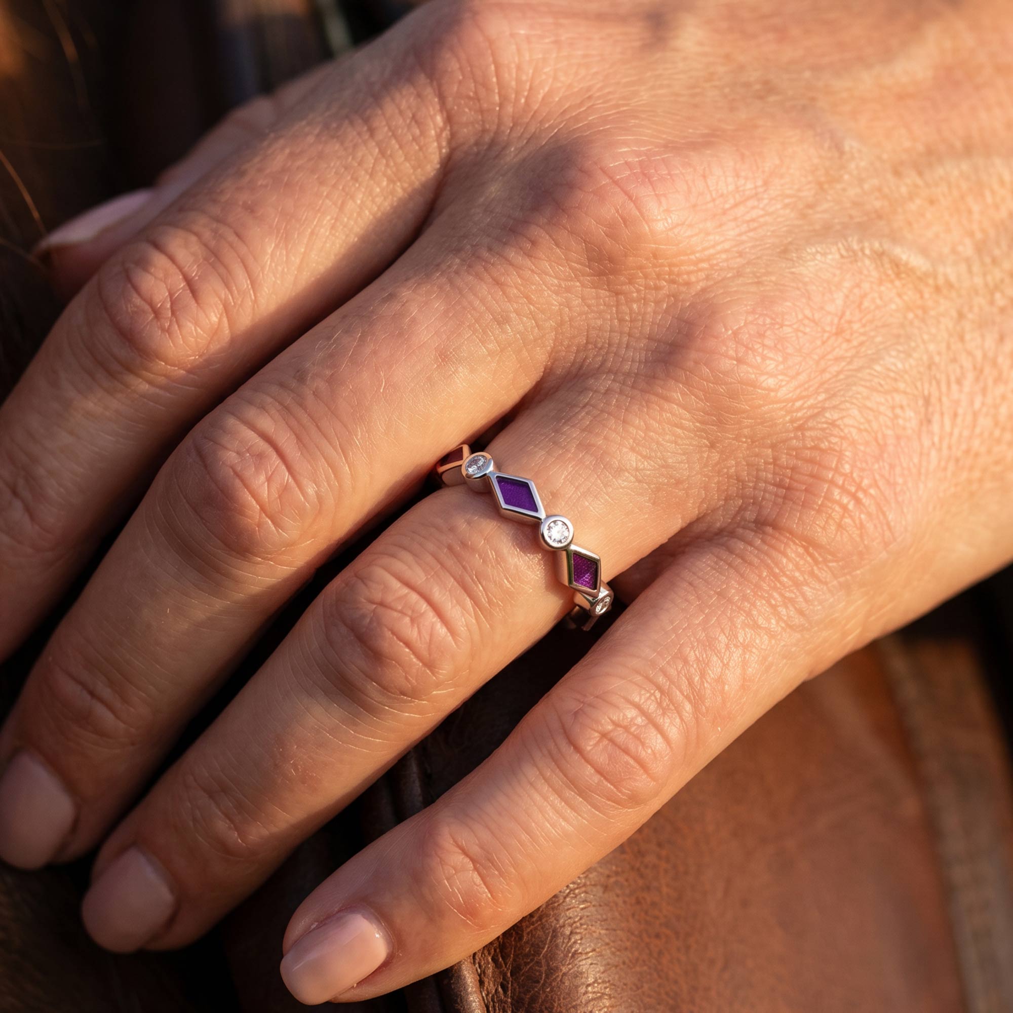 Silent Geometry Ring - Purple