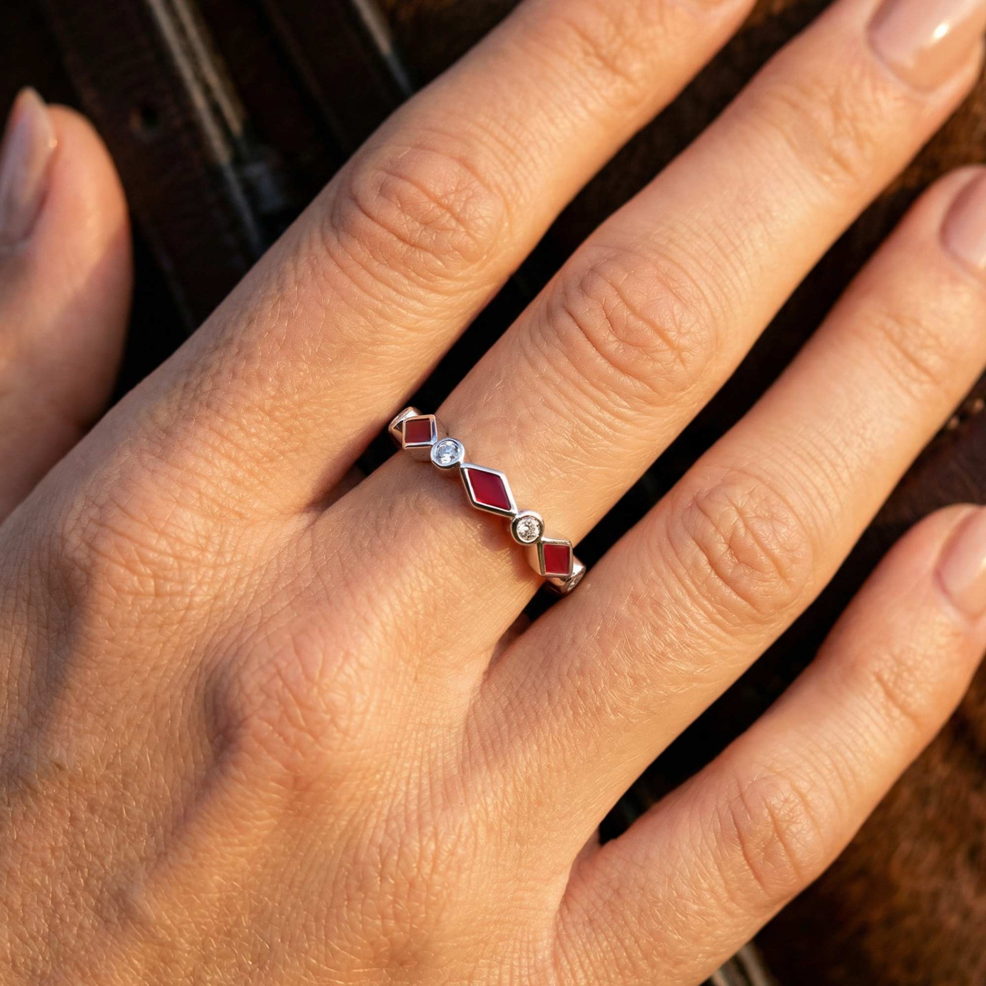 Silent Geometry Ring - Red