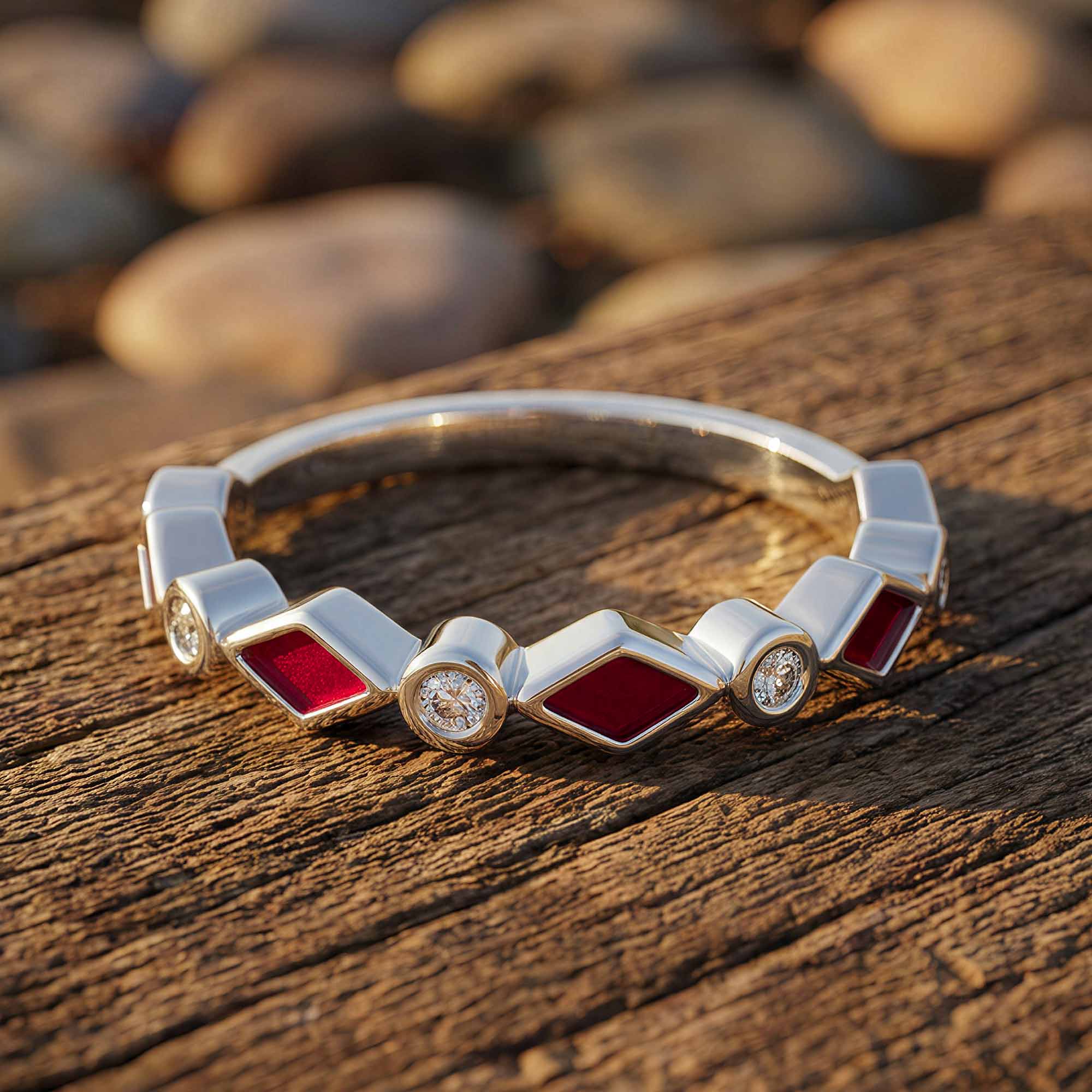 Silent Geometry Ring - Red