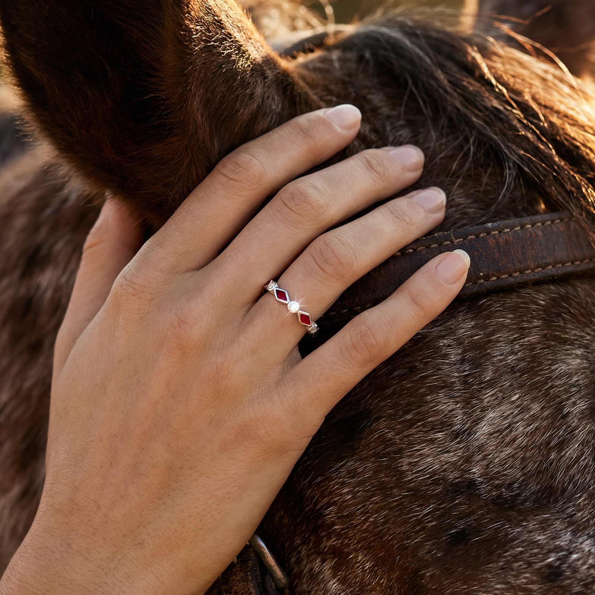 Silent Geometry Ring - Red