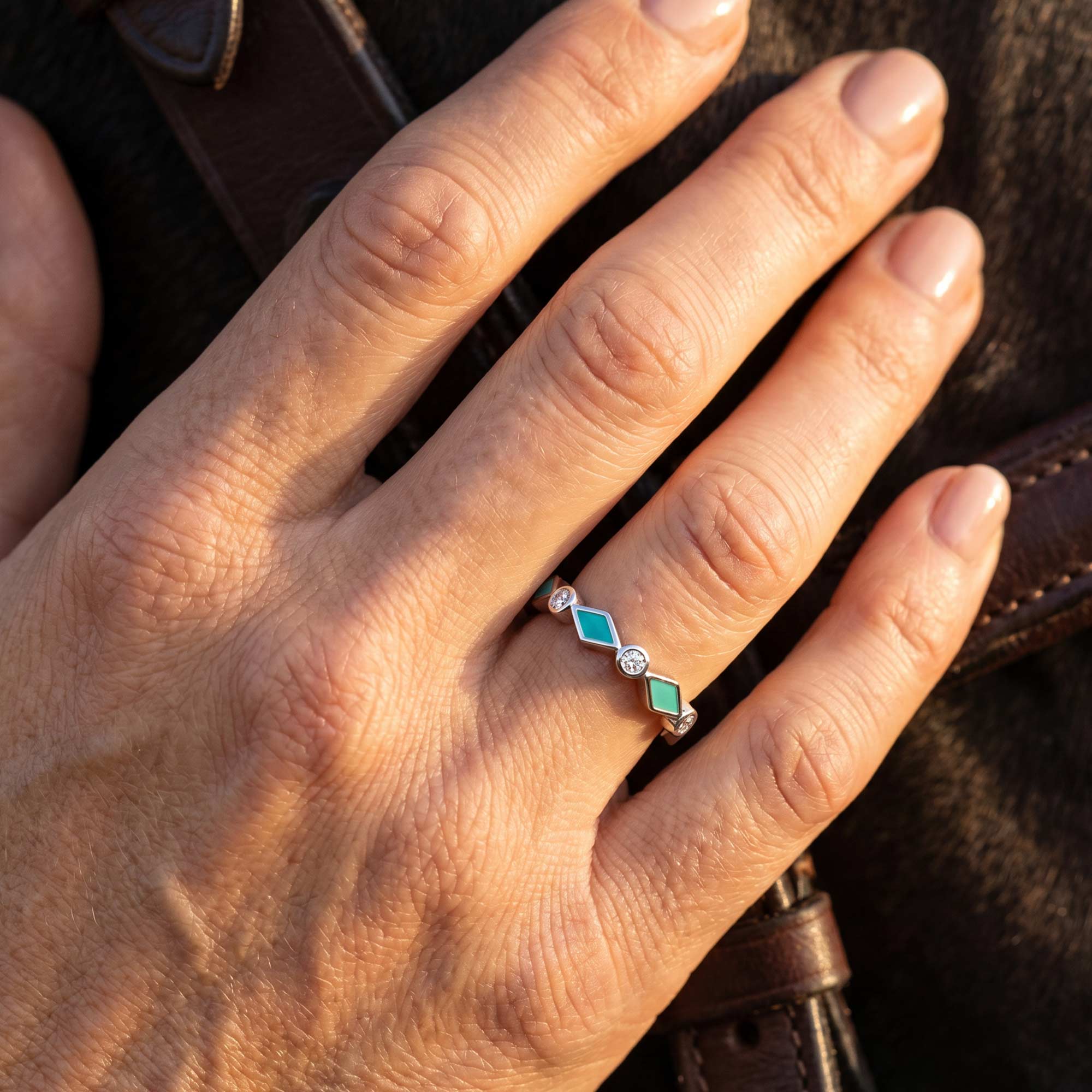 Silent Geometry Ring - Turquoise