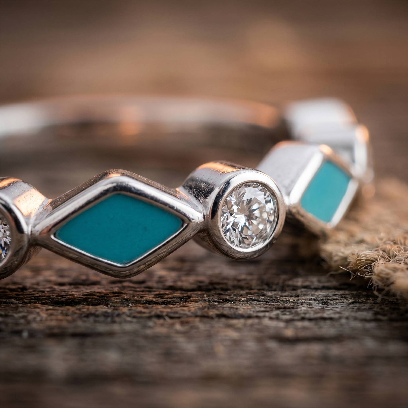 Silent Geometry Ring - Turquoise