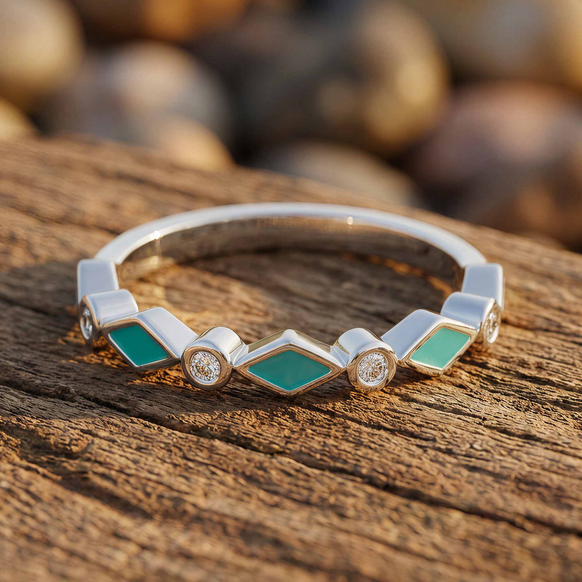 Silent Geometry Ring - Turquoise