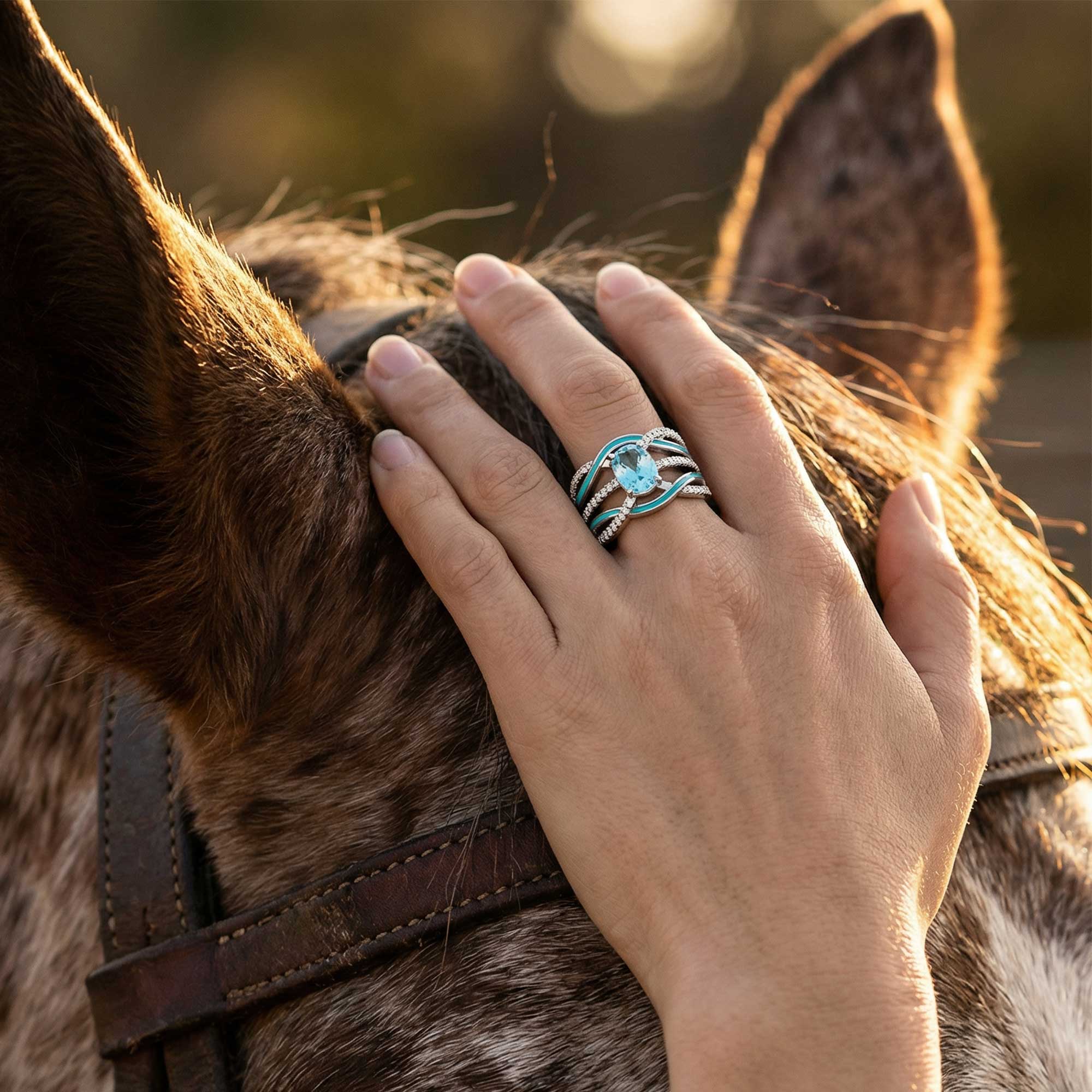 Silver Rapids Ring - Aquamarine