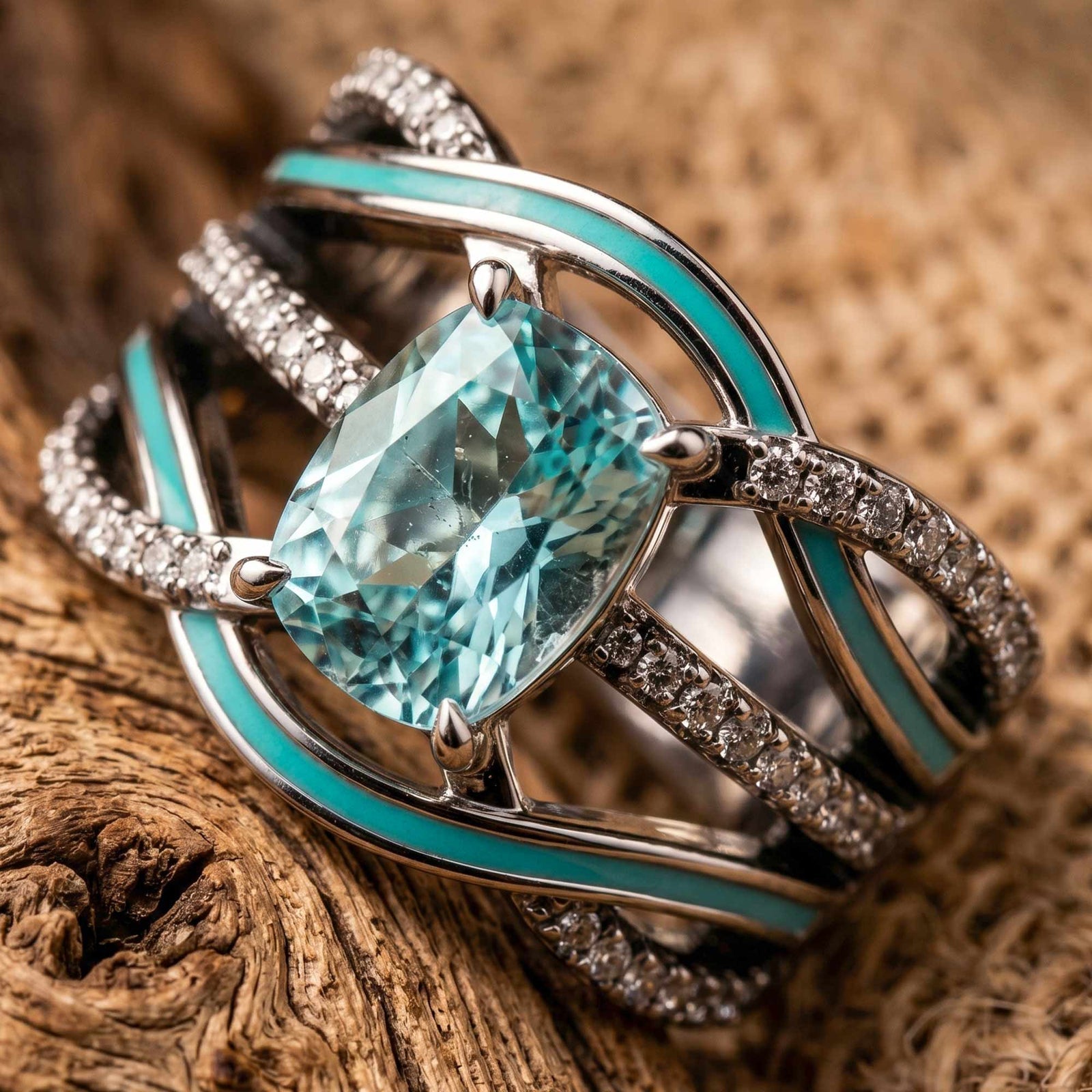 Silver Rapids Ring - Aquamarine