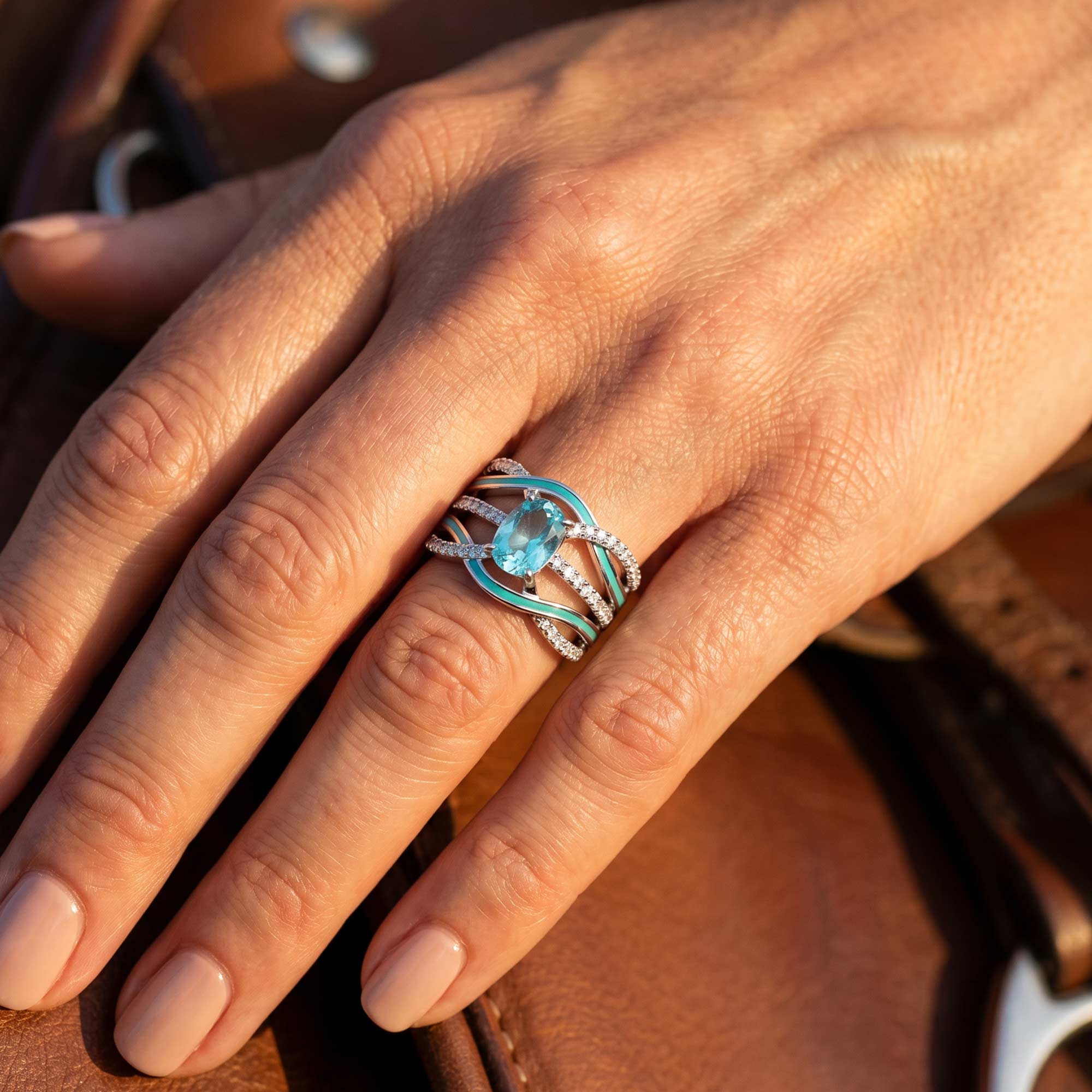 Silver Rapids Ring - Aquamarine